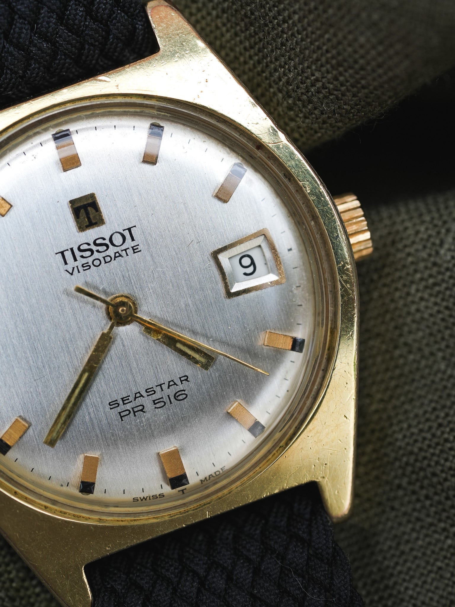 Tissot - Seastar PR516 Tonneau champagne date - 1970s - Atelier Victor - Vintage Shop