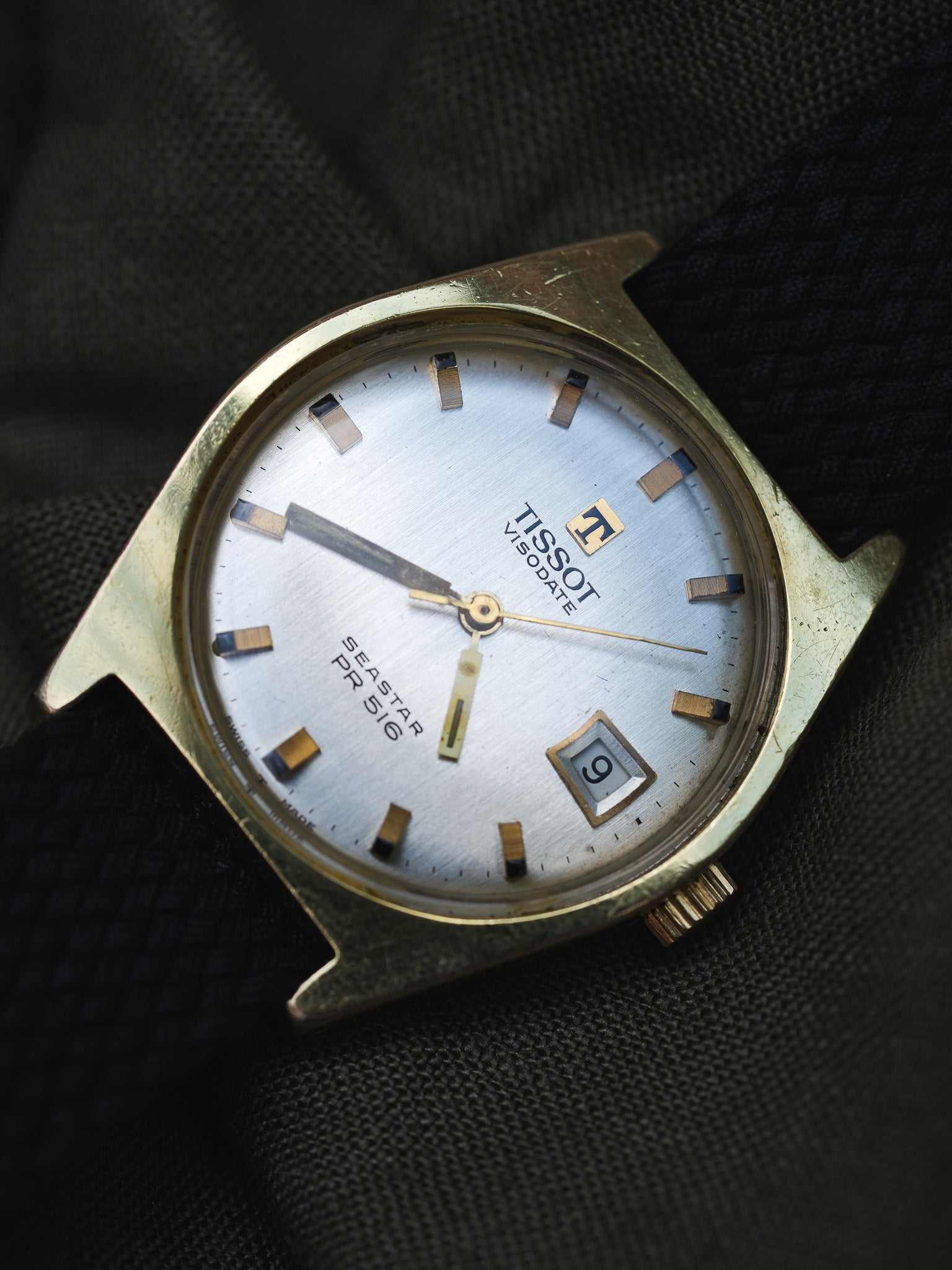 Tissot - Seastar PR516 Tonneau champagne date - 1970s - Atelier Victor - Vintage Shop