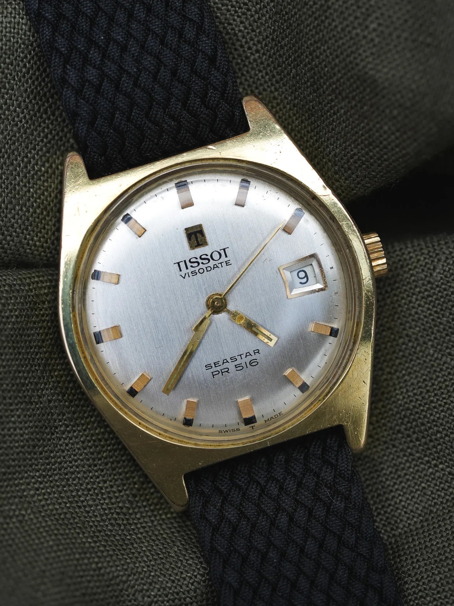 Tissot - Seastar PR516 Tonneau champagne date - 1970s - Atelier Victor - Vintage Shop