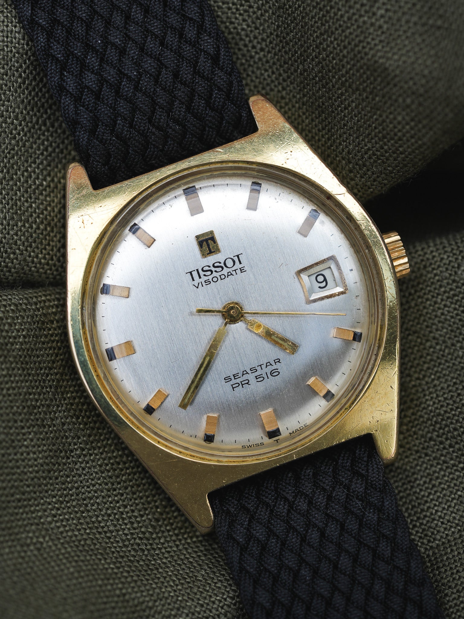 Tissot - Seastar PR516 Tonneau champagne date - 1970s - Atelier Victor - Vintage Shop