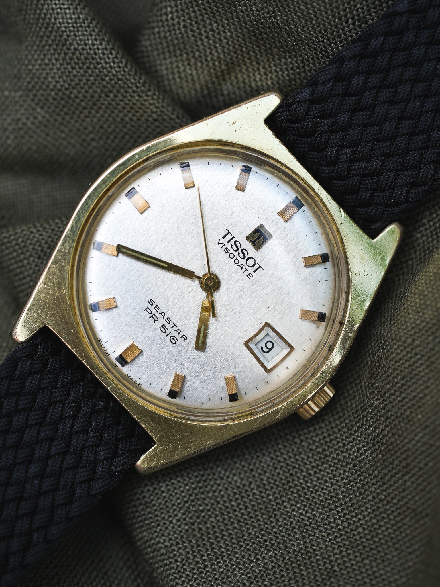 Tissot - Seastar PR516 Tonneau champagne date - 1970s - Atelier Victor - Vintage Shop