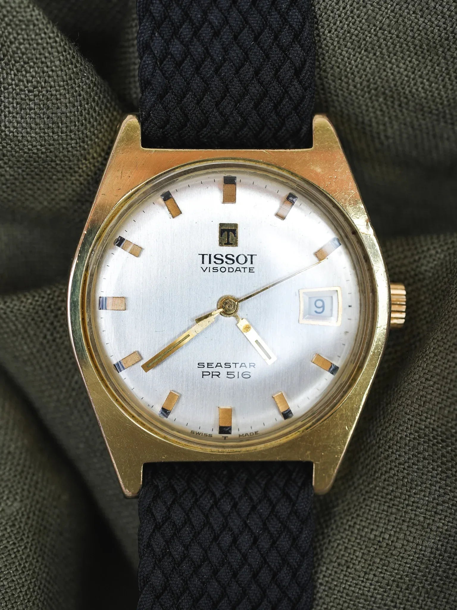 Tissot - Seastar PR516 Tonneau champagne date - 1970s - Atelier Victor - Vintage Shop