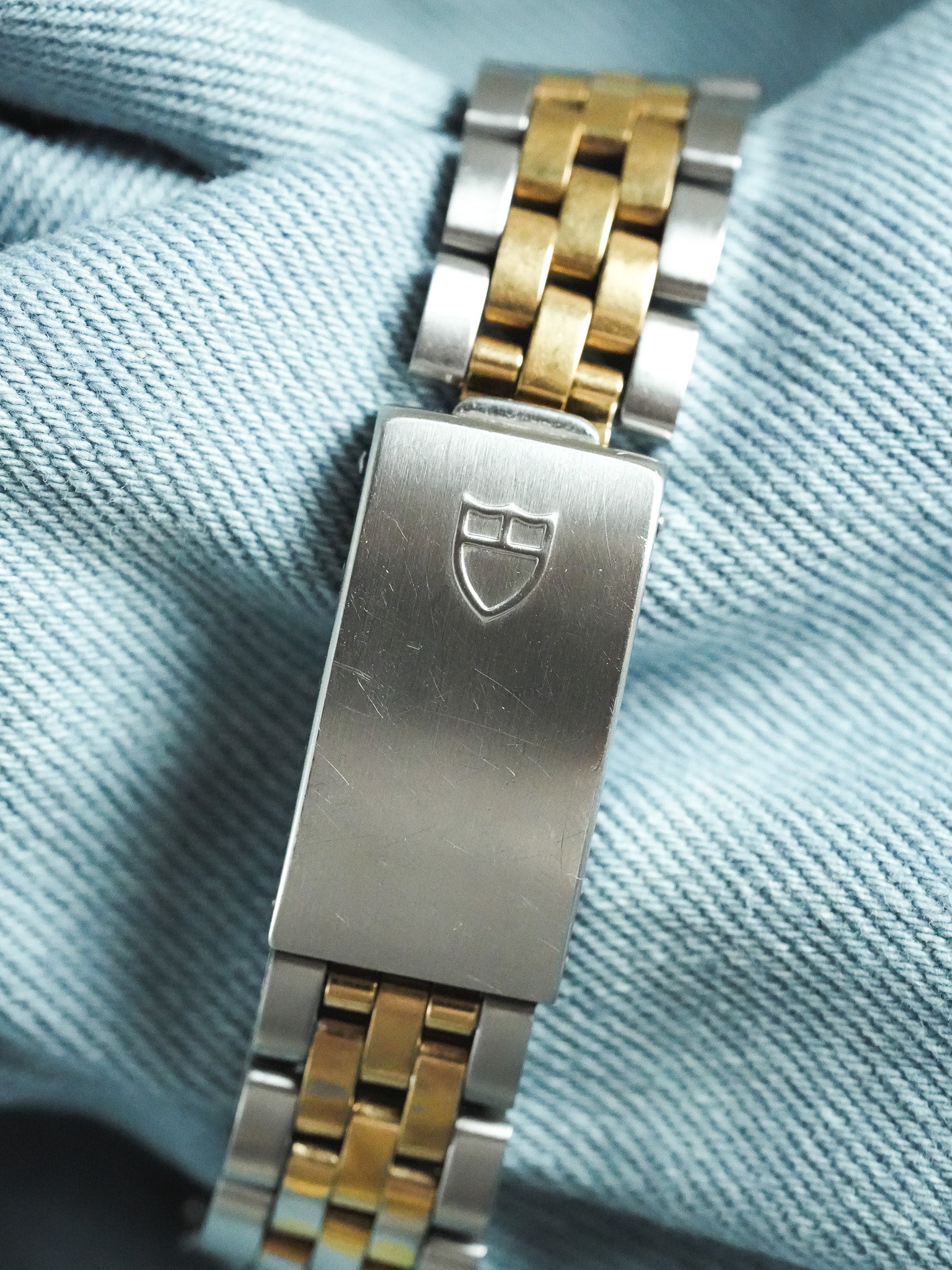 Tudor x Rolex - Prince Oysterdate Acier Or Cadran Lin Cannelée Or 18k - 1980s - Atelier Victor - Vintage Shop