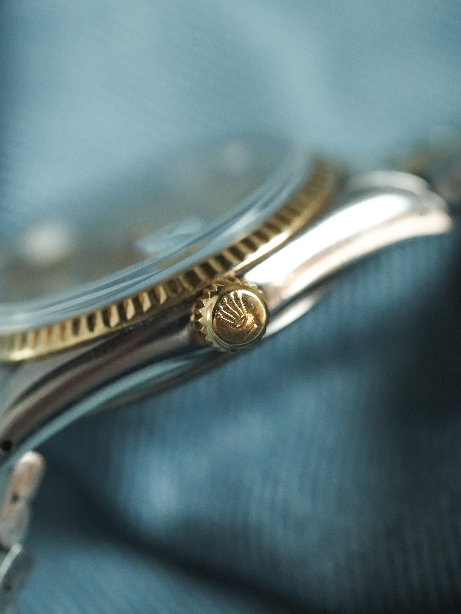 Tudor x Rolex - Prince Oysterdate Acier Or Cadran Lin Cannelée Or 18k - 1980s - Atelier Victor - Vintage Shop