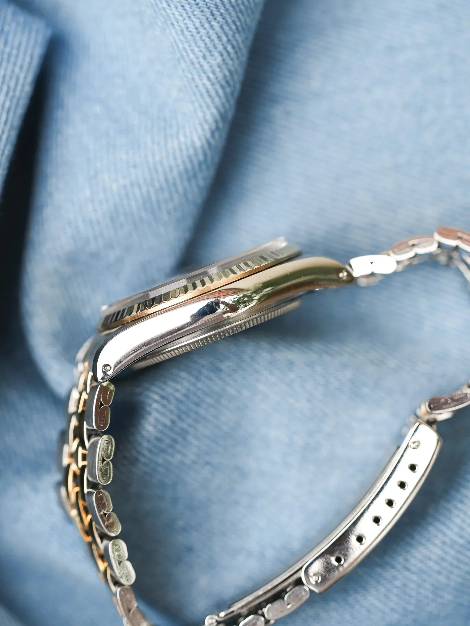 Tudor x Rolex - Prince Oysterdate Blanc Romain Cannelée Acier Or - 1990s - Atelier Victor