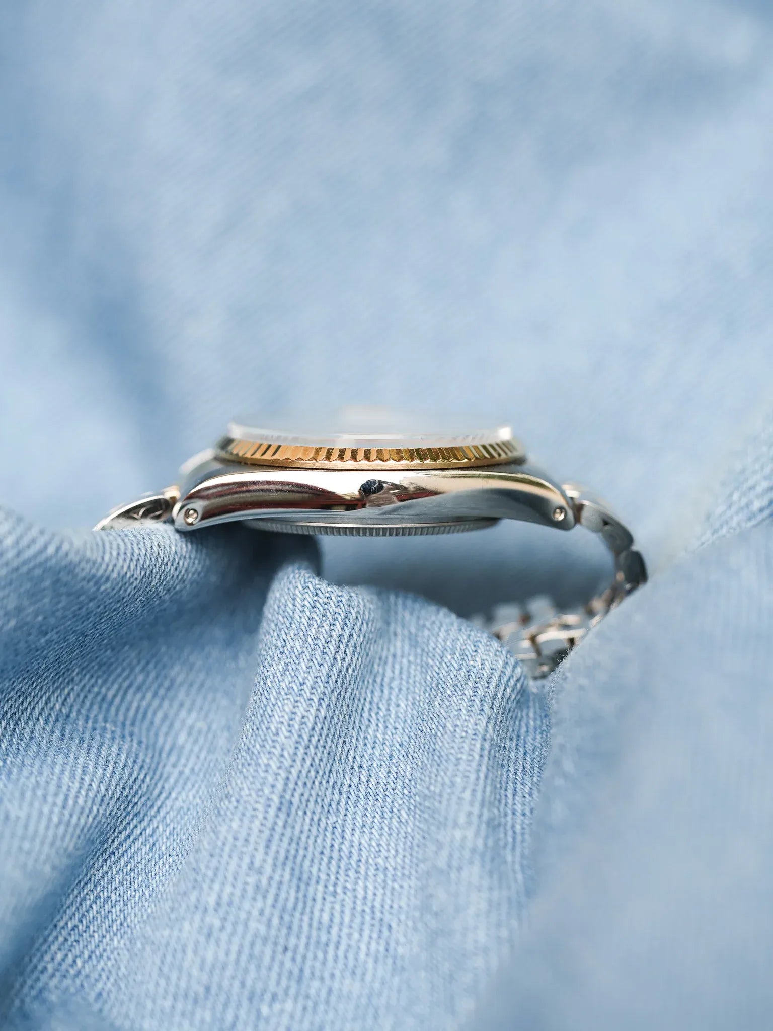 Tudor x Rolex - Prince Oysterdate Blanc Romain Cannelée Acier Or - 1990s - Atelier Victor