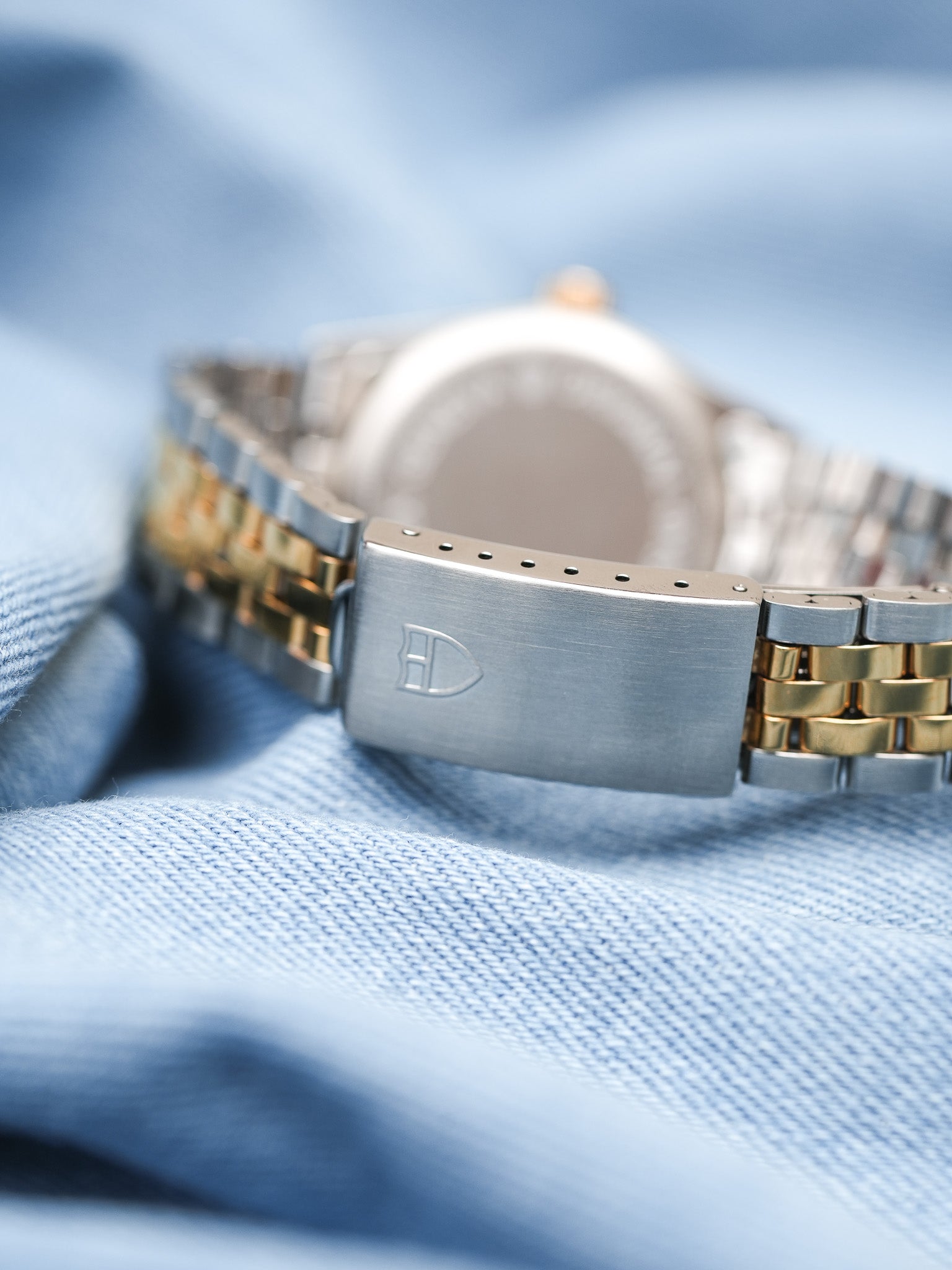 Tudor x Rolex - Prince Oysterdate Blanc Romain Cannelée Acier Or - 1990s - Atelier Victor - Vintage Shop