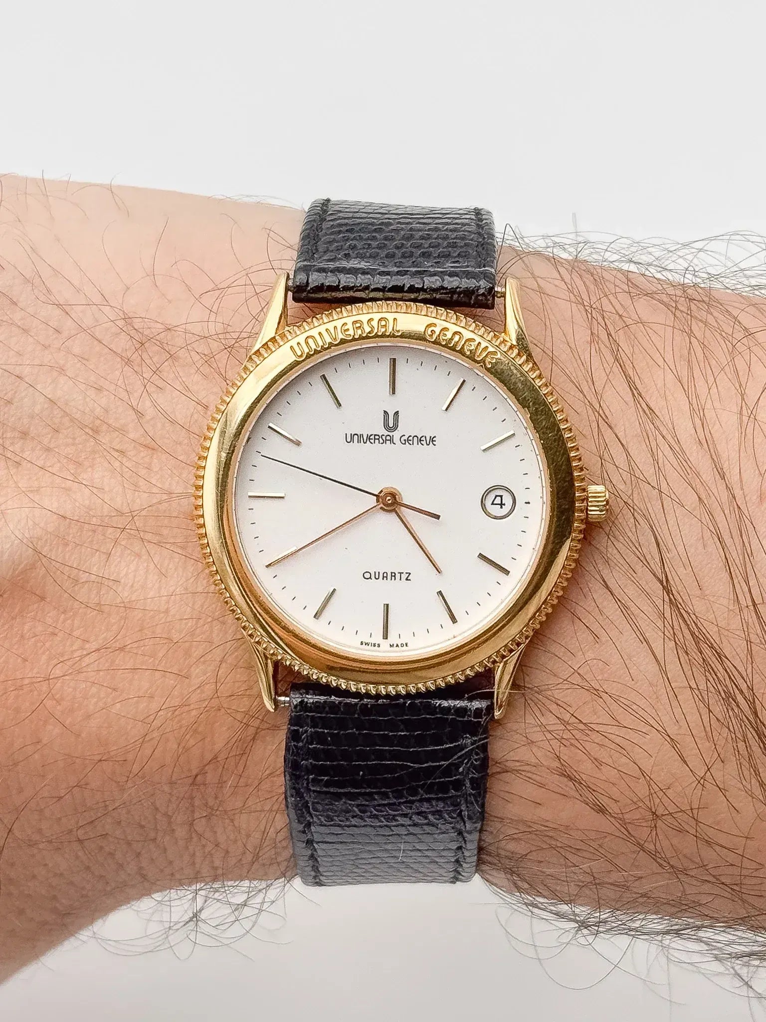 Universal Genève - Cadran Blanc plaqué or - NOS - FULL SET - 1993 - Atelier Victor