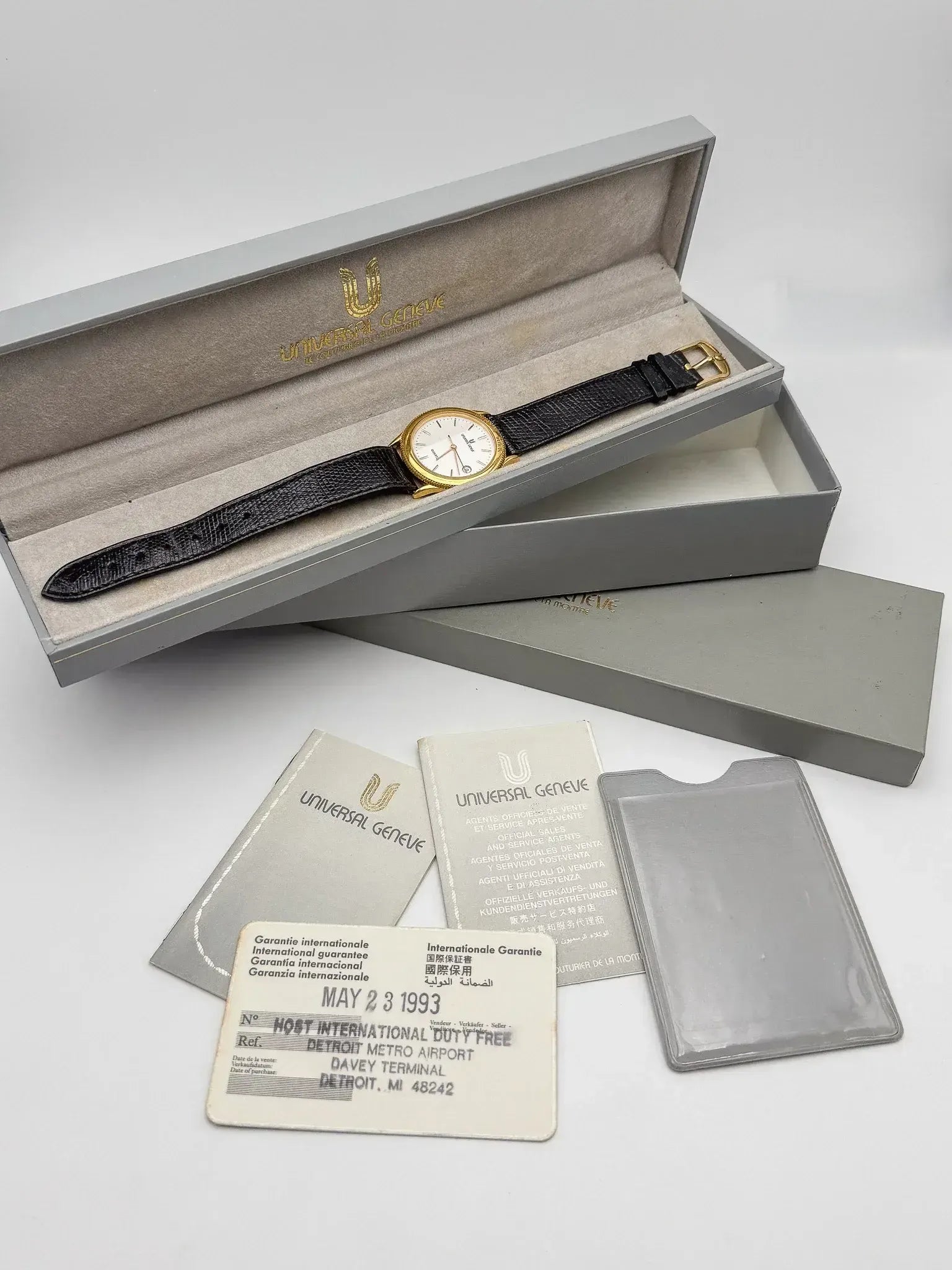 Universal Genève - Cadran Blanc plaqué or - NOS - FULL SET - 1993 - Atelier Victor