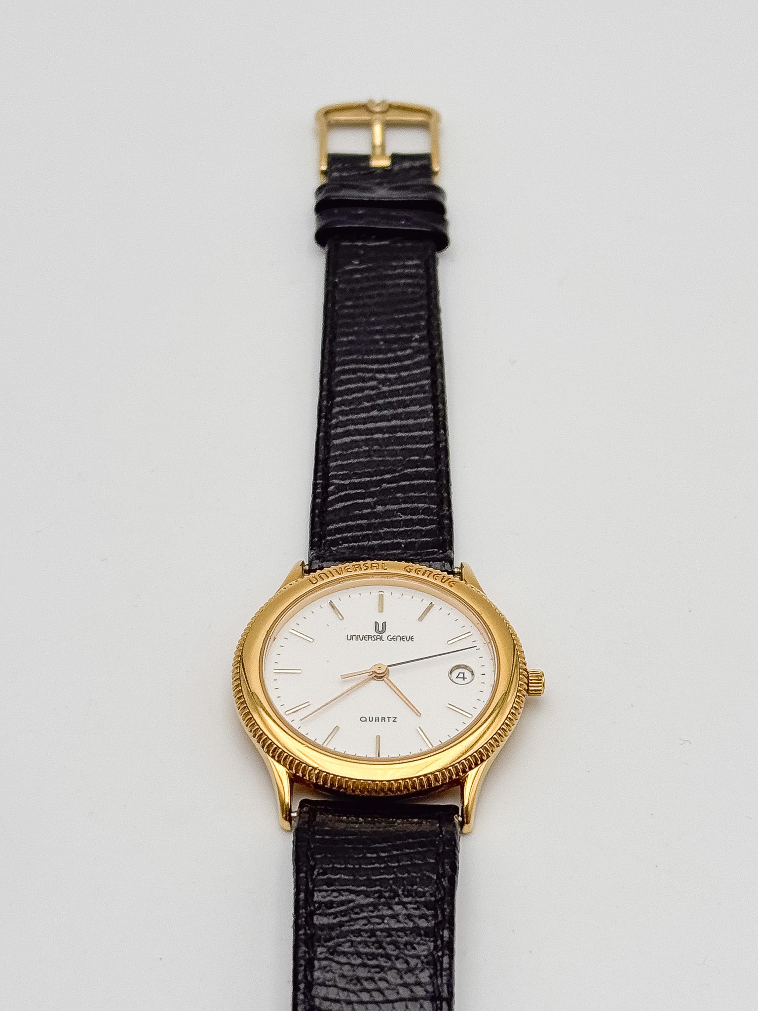 Universal Genève - Cadran Blanc plaqué or - NOS - FULL SET - 1993 - Atelier Victor Paris - Vintage Watch Shop Dubai