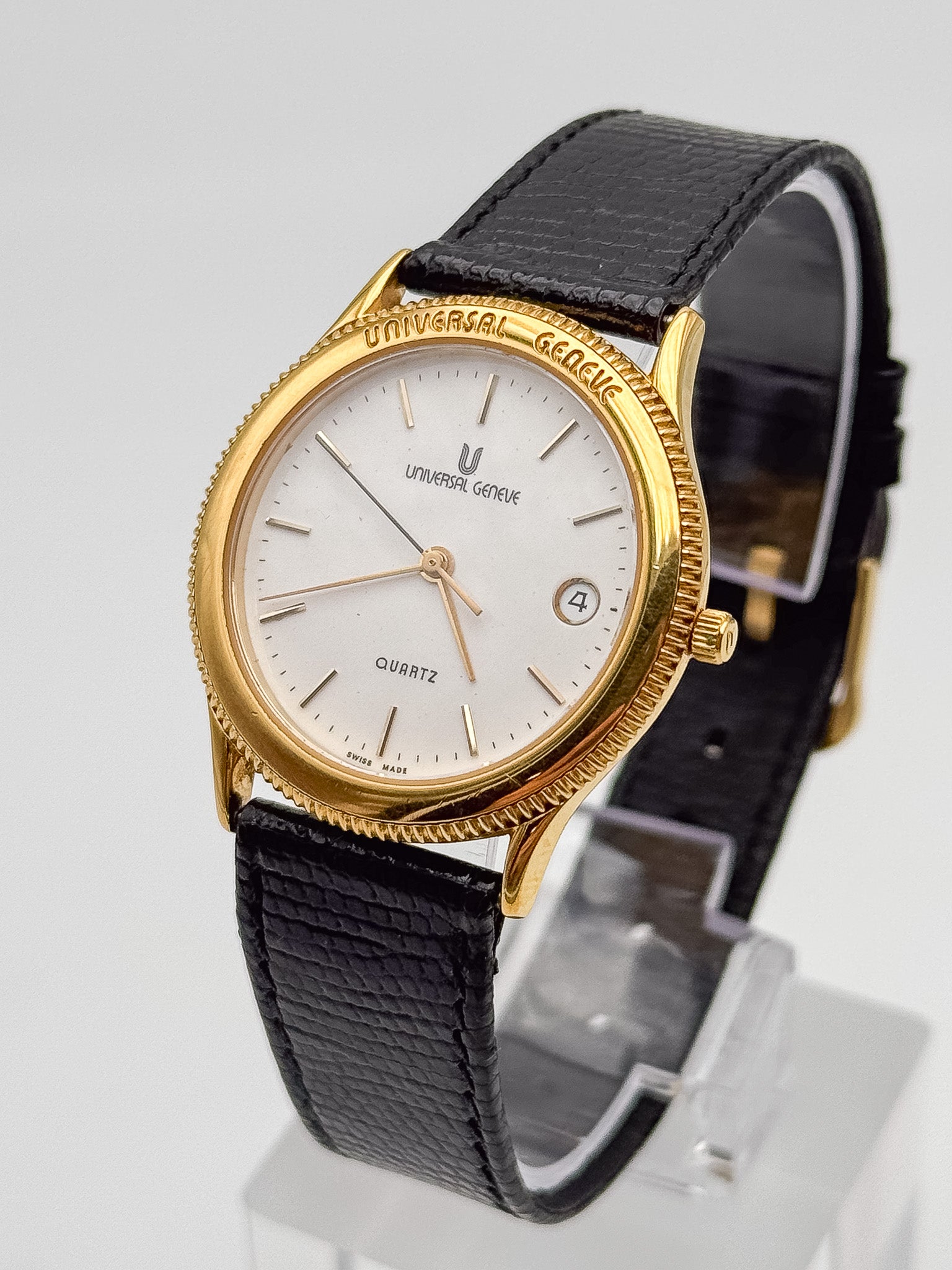Universal Genève - Cadran Blanc plaqué or - NOS - FULL SET - 1993 - Atelier Victor Paris - Vintage Watch Shop Dubai