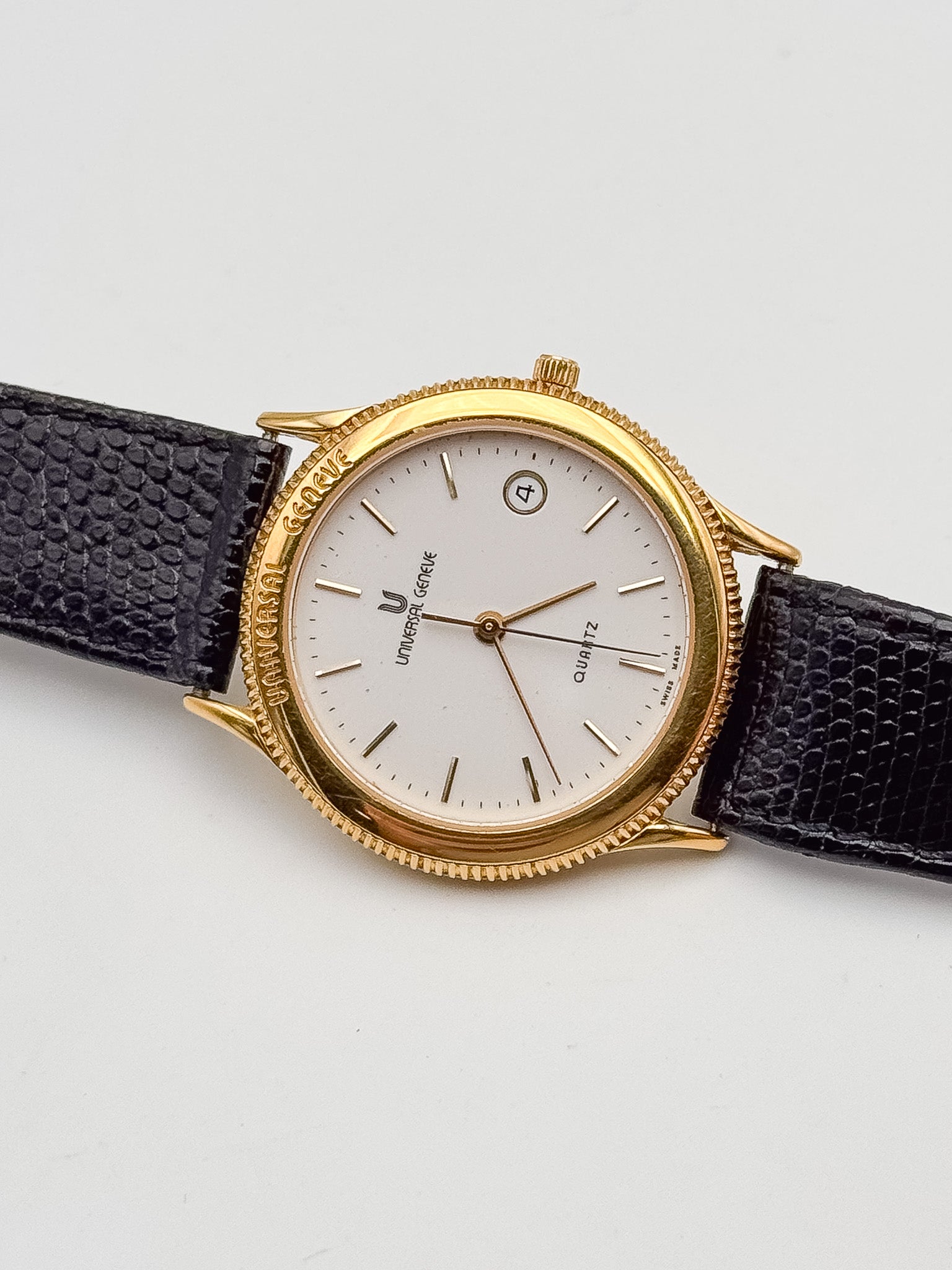 Universal Genève - Cadran Blanc plaqué or - NOS - FULL SET - 1993 - Atelier Victor Paris - Vintage Watch Shop Dubai