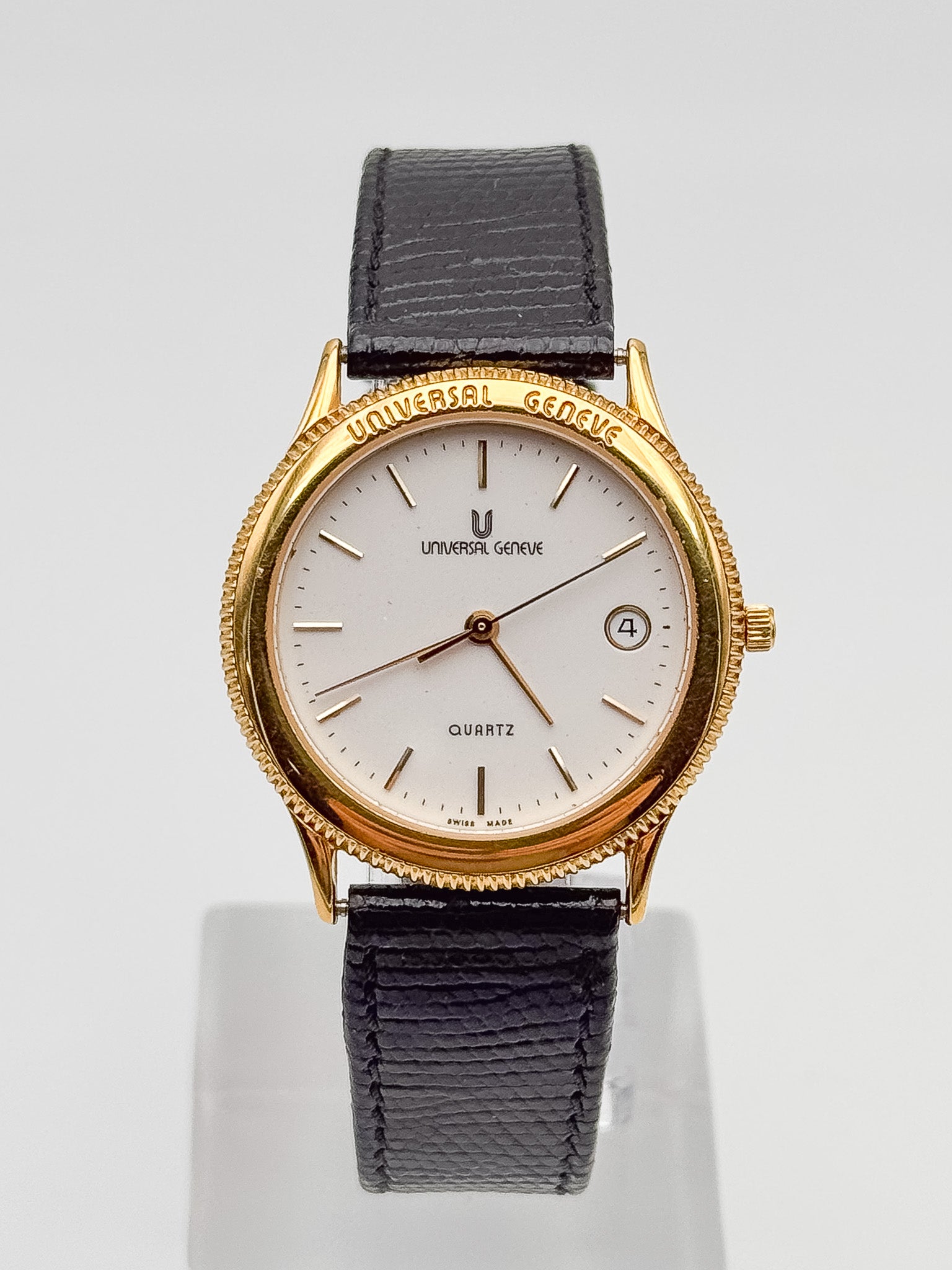 Universal Genève - Cadran Blanc plaqué or - NOS - FULL SET - 1993 - Atelier Victor Paris - Vintage Watch Shop Dubai