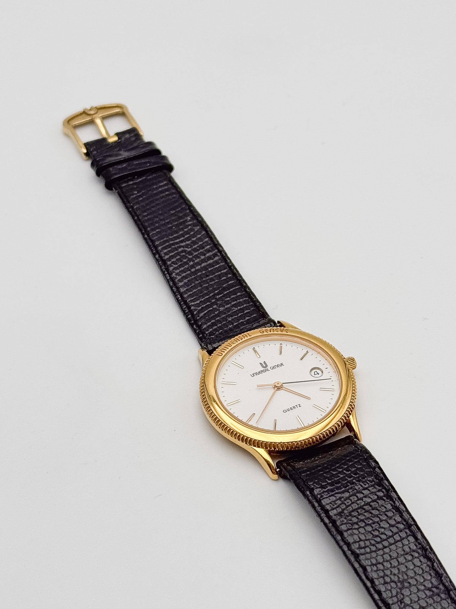 Universal Genève - Cadran Blanc plaqué or - NOS - FULL SET - 1993 - Atelier Victor Paris - Vintage Watch Shop Dubai