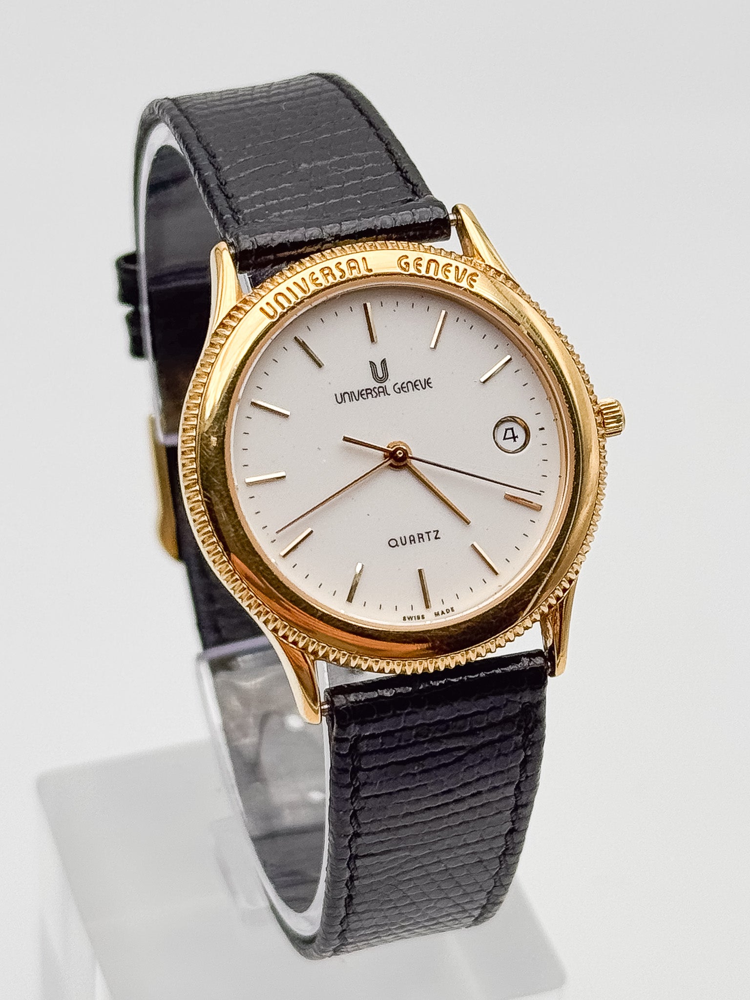 Universal Genève - Cadran Blanc plaqué or - NOS - FULL SET - 1993 - Atelier Victor Paris - Vintage Watch Shop Dubai