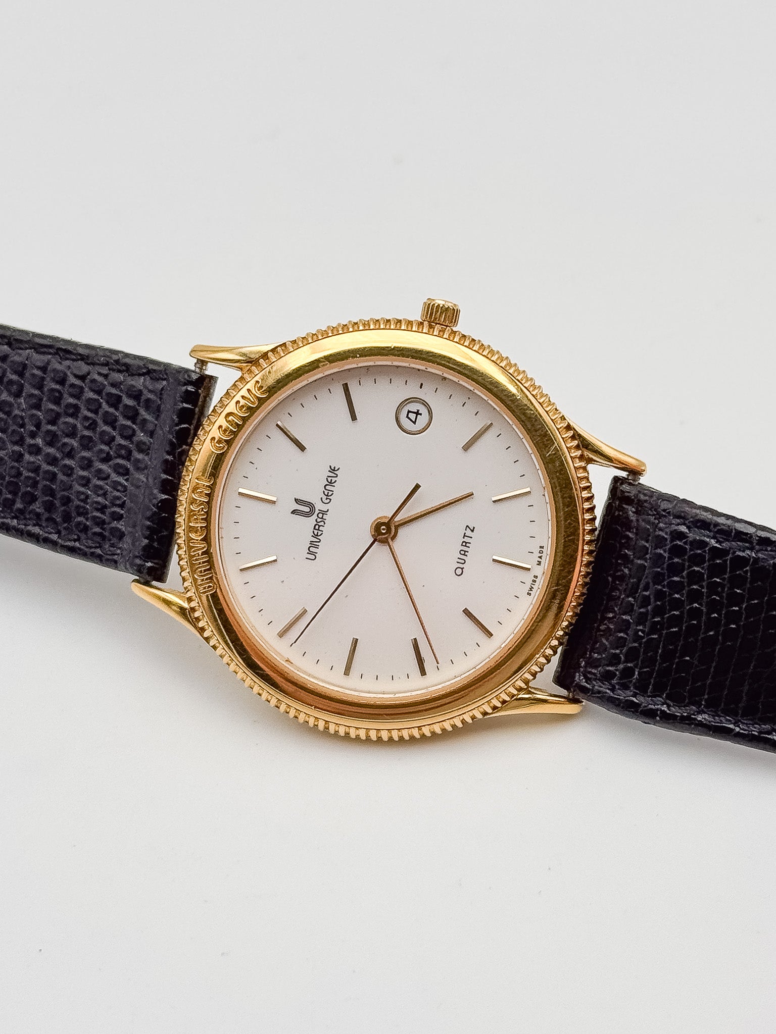 Universal Genève - Cadran Blanc plaqué or - NOS - FULL SET - 1993 - Atelier Victor Paris - Vintage Watch Shop Dubai
