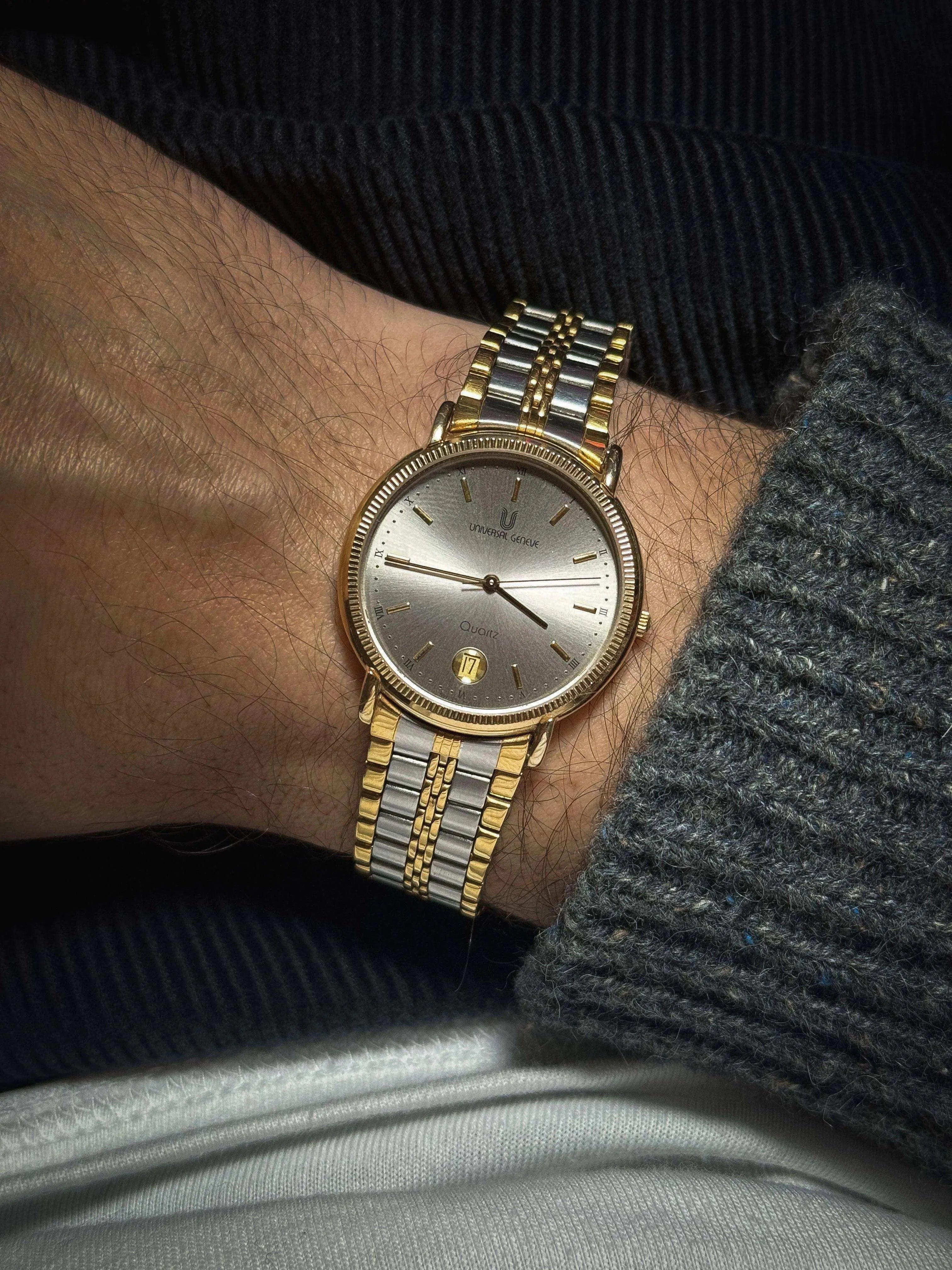 Universal Genève - Circle Steel & Gold Cannelé - 1980’s - Atelier Victor Paris - Vintage Watch Shop Dubai
