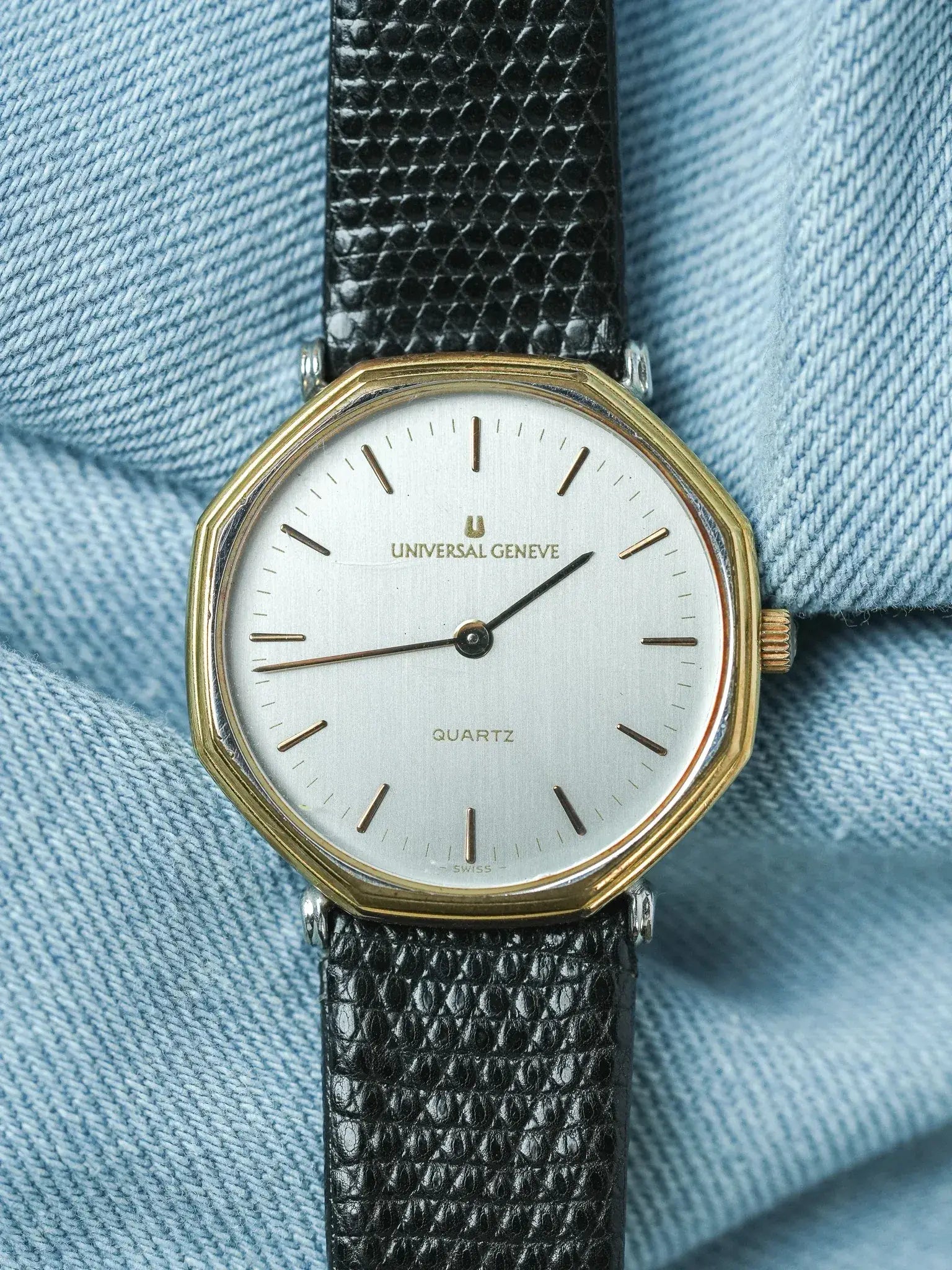 Universal Genève - Octogonale Extra Plate Acier or - 1980s - Atelier Victor