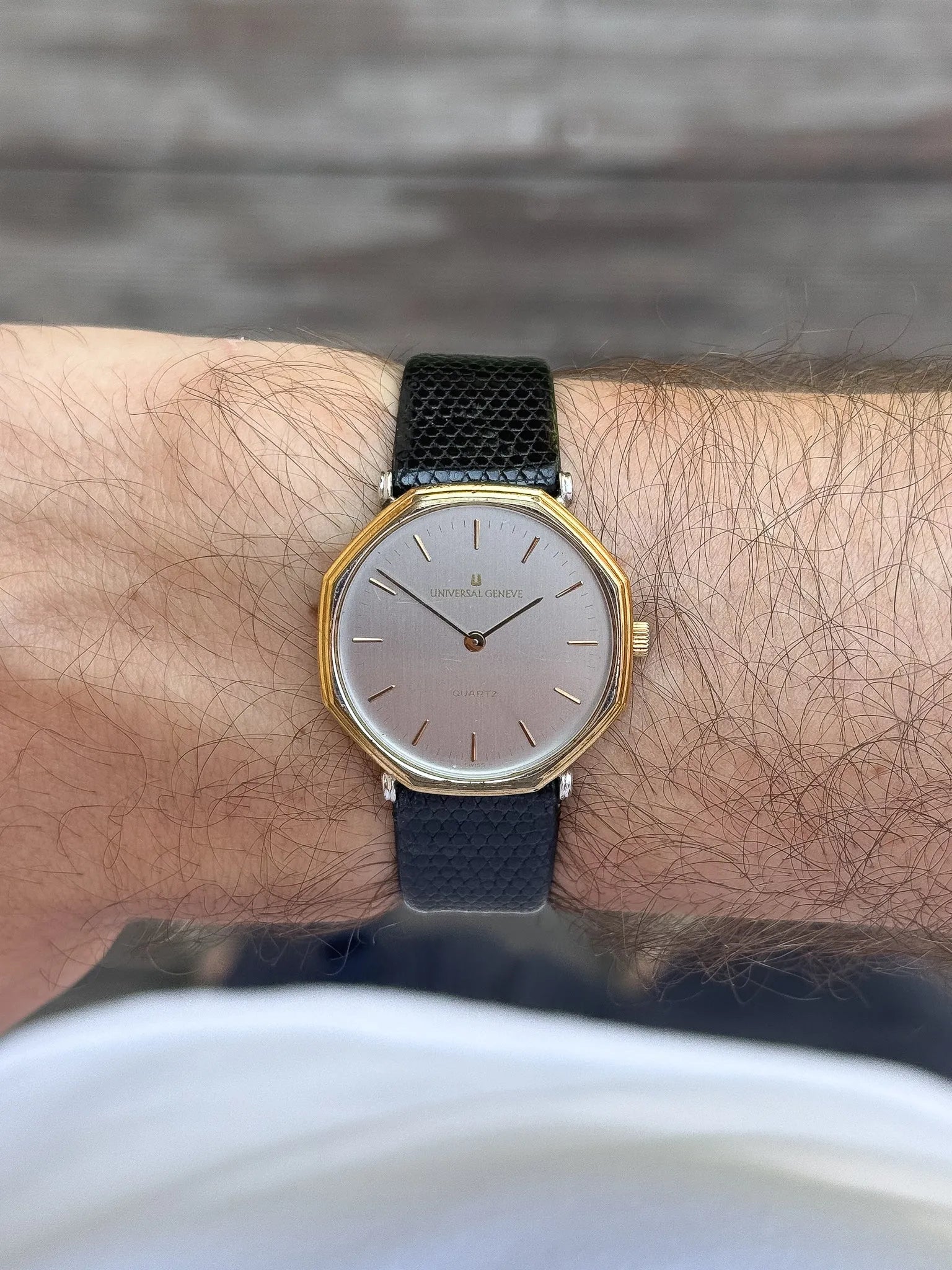 Universal Genève - Octogonale Extra Plate Acier or - 1980s - Atelier Victor