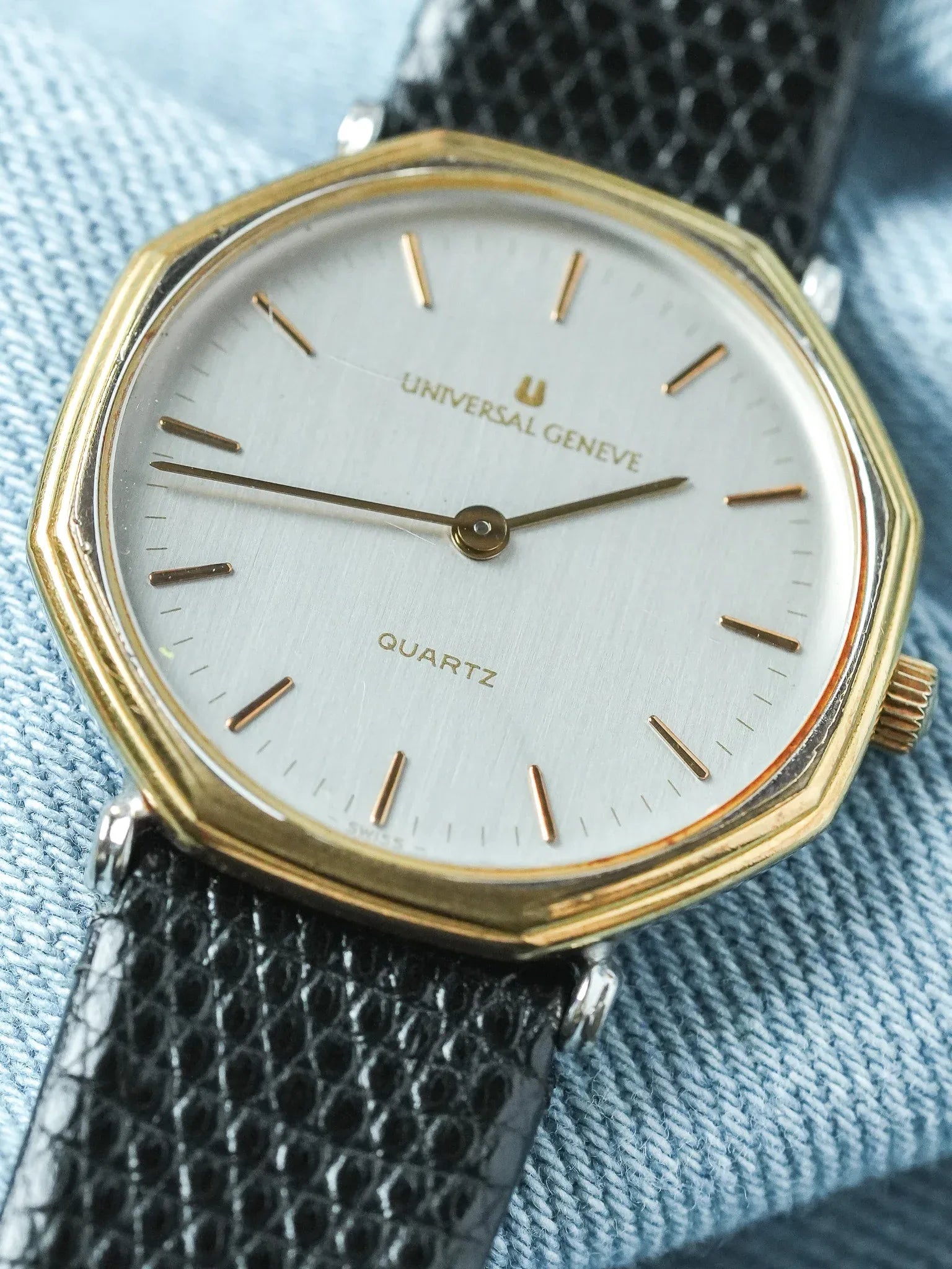 Universal Genève - Octogonale Extra Plate Acier or - 1980s - Atelier Victor