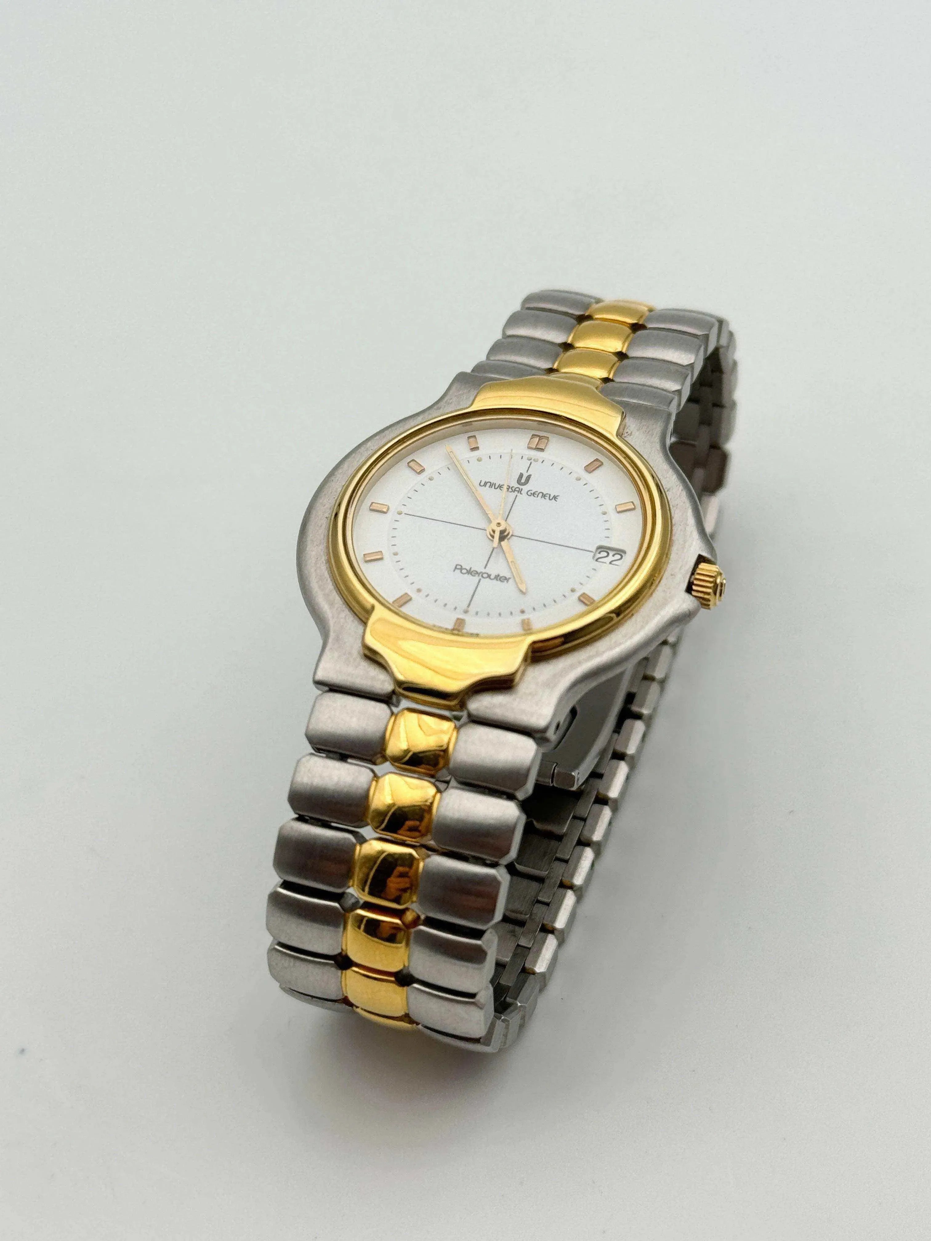 Universal Genève - Polerouter Gold & Steal Quartz - 1980s - Atelier Victor Paris - Vintage Watch Shop Dubai