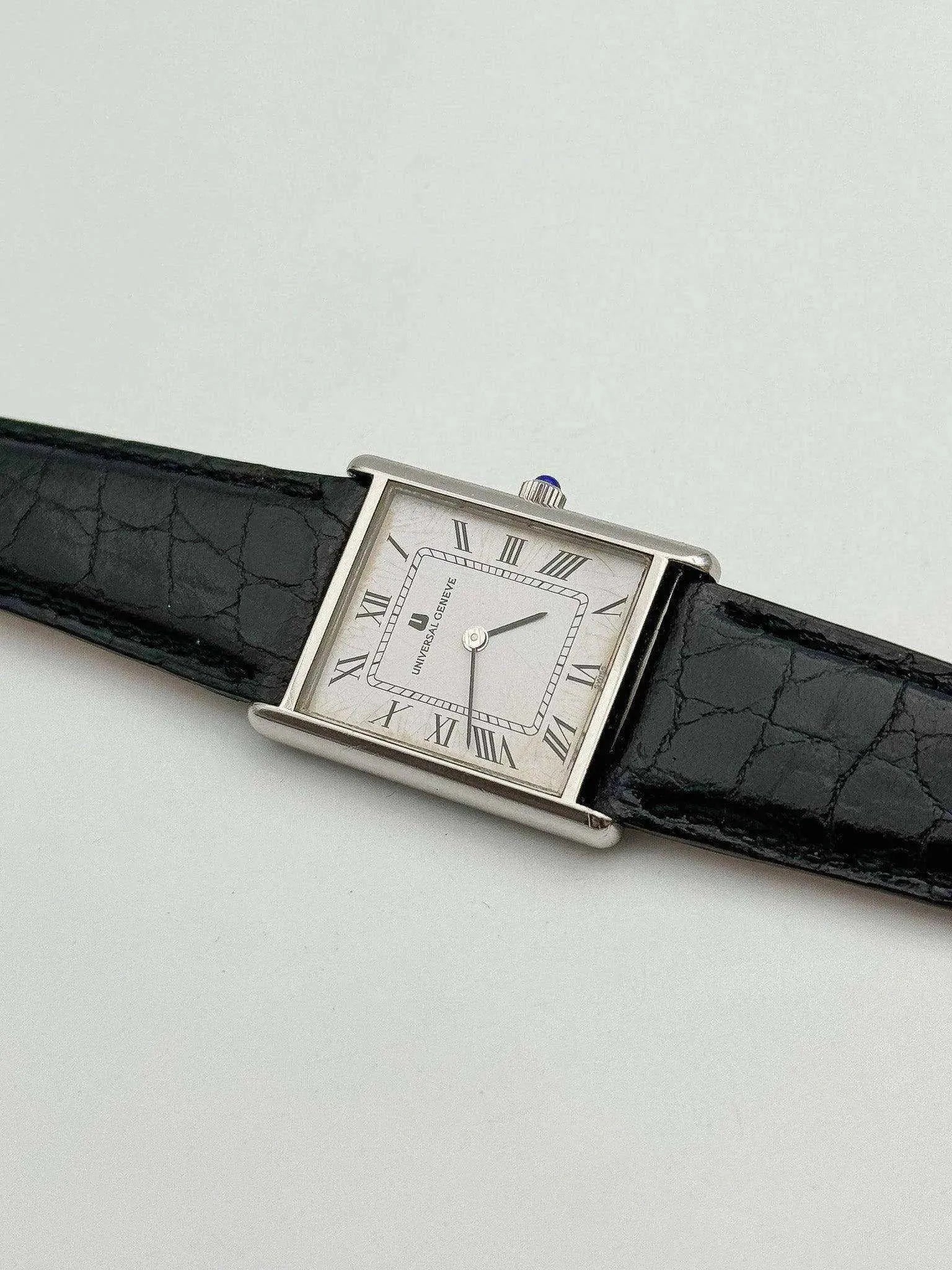 Universal Genève - Tank Cadran Paris Blanc Spider - 1980s - Atelier Victor - Vintage Shop