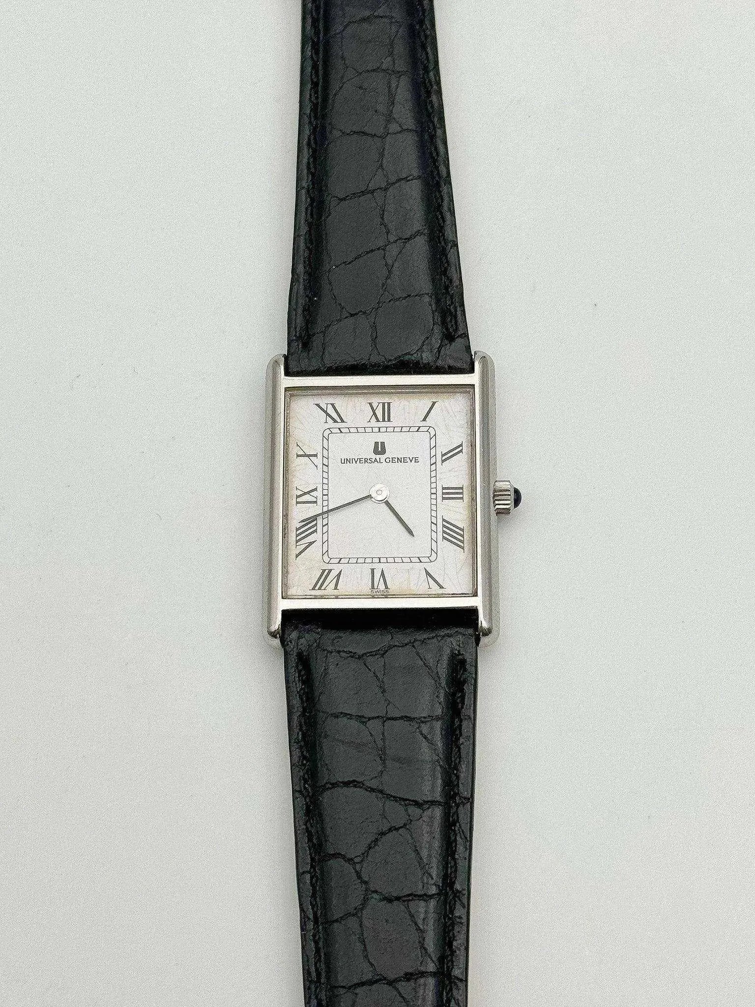Universal Genève - Tank Cadran Paris Blanc Spider - 1980s - Atelier Victor - Vintage Shop