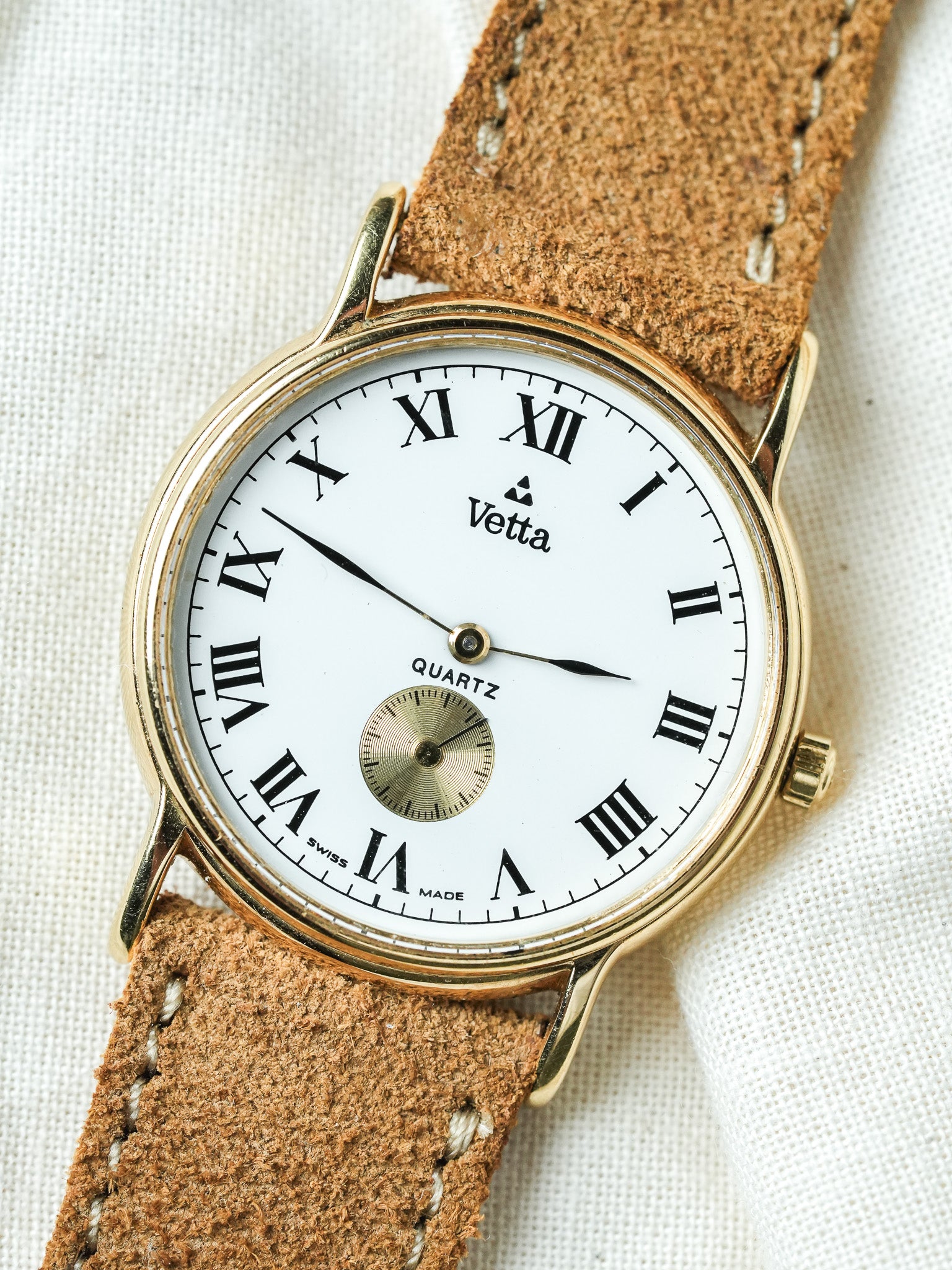 Vetta - Or Cadran Blanc Petite-seconde - 1990s - Atelier Victor - Vintage Shop