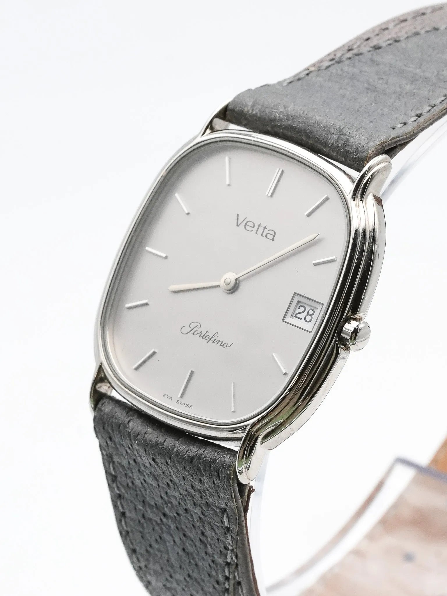 Vetta - Tonneau Acier Cadran Gris - NOS - 1980S - Atelier Victor Paris - Vintage Watch Shop Dubai