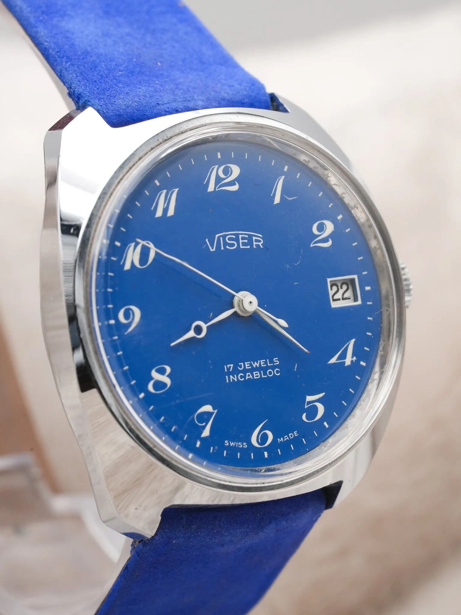 Viser - Incabloc Bleu Blanc Date - 1980s - Atelier Victor - Vintage Shop
