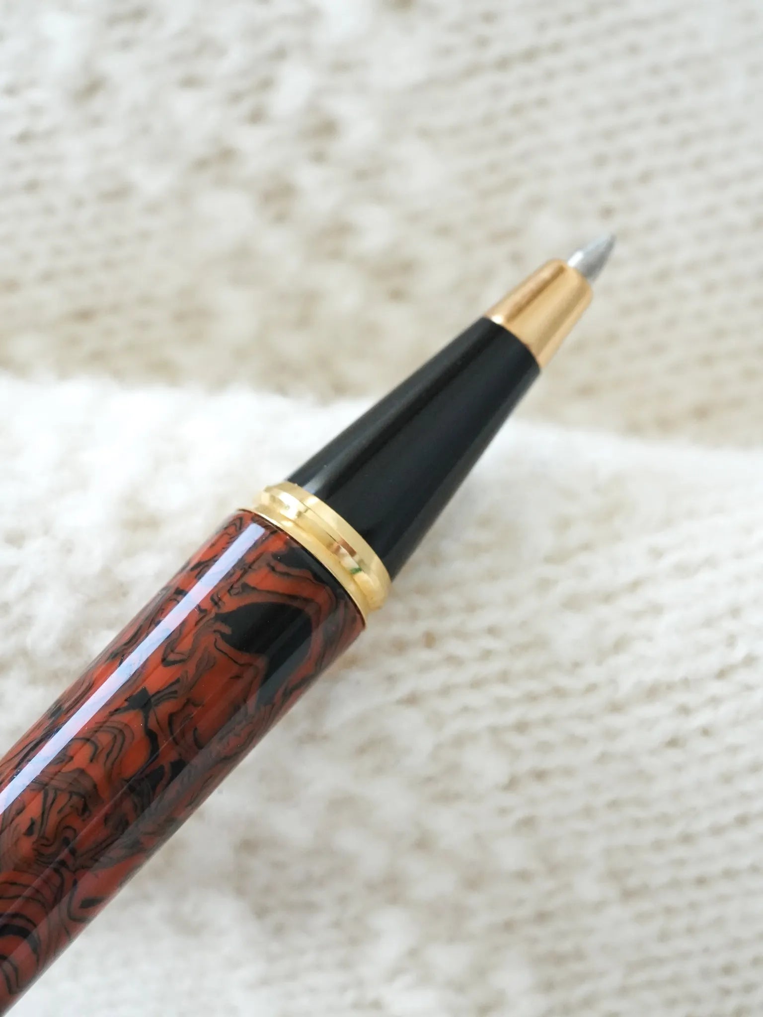 Waterman - Stylo à bille Man 200 Rhapsody Celluloïd Marron Marble - 1985 - Atelier Victor - Vintage Watch Shop