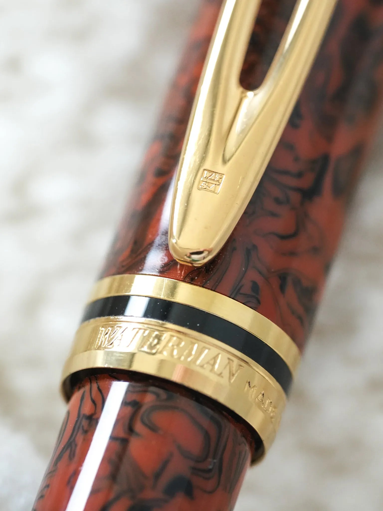 Waterman - Stylo à bille Man 200 Rhapsody Celluloïd Marron Marble - 1985 - Atelier Victor - Vintage Watch Shop