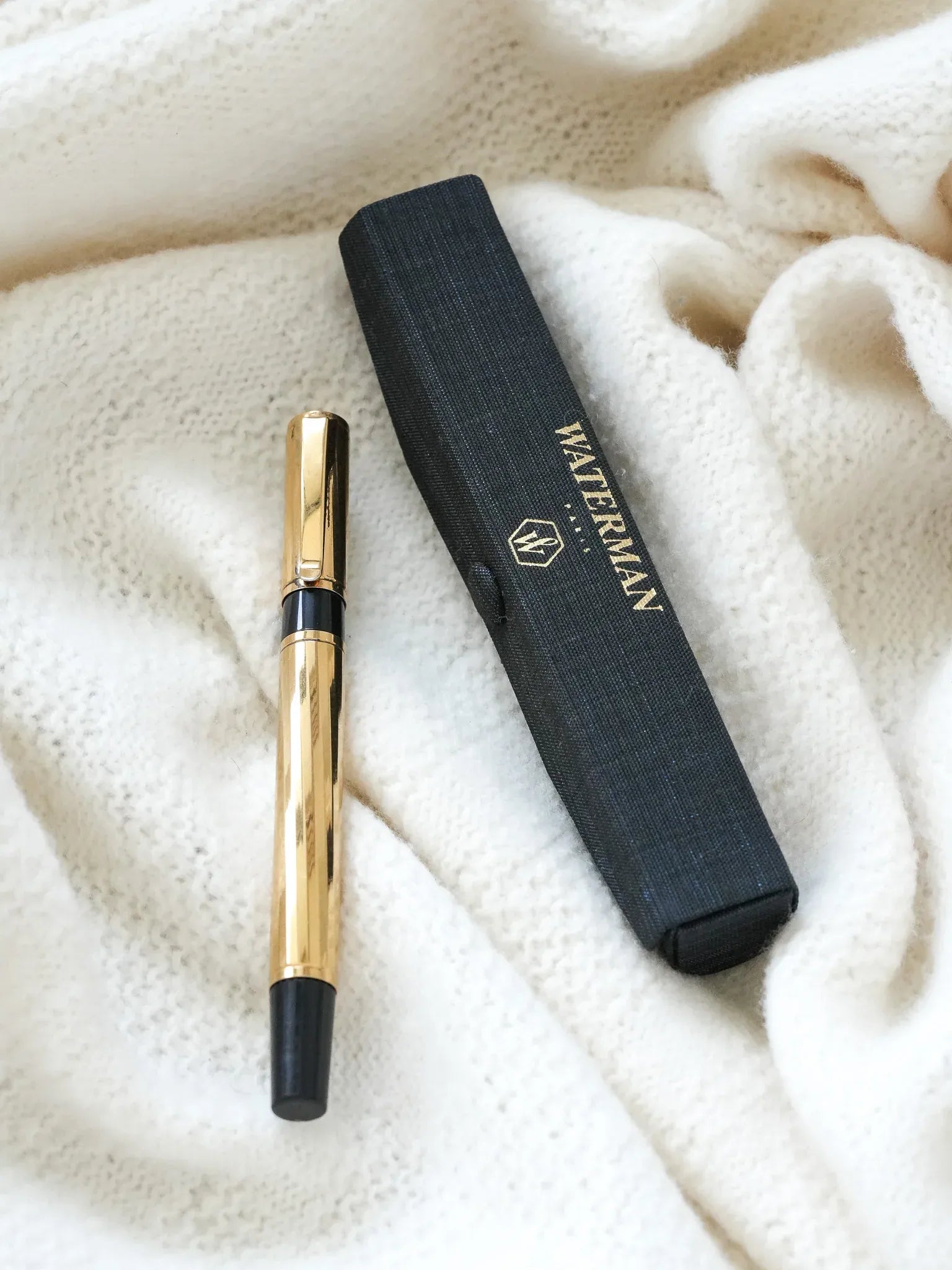 Waterman - Stylo bille Torsade Plaqué or avec écrin - Atelier Victor - Vintage Shop