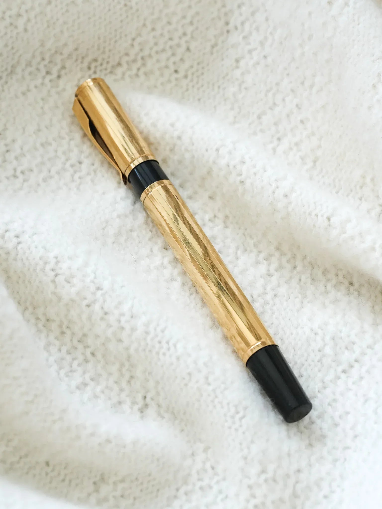Waterman - Stylo bille Torsade Plaqué or avec écrin - Atelier Victor - Vintage Shop