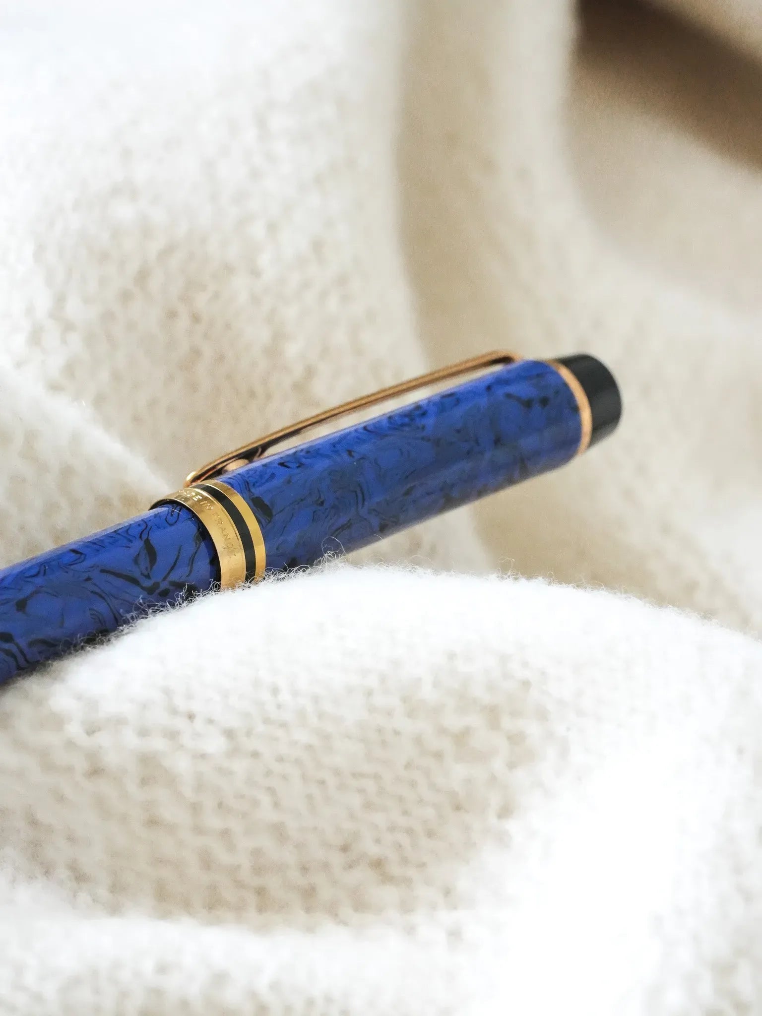 Waterman - Stylo mine Man 200 Rhapsody Celluloïd bleu marbre - 1985 - Atelier Victor