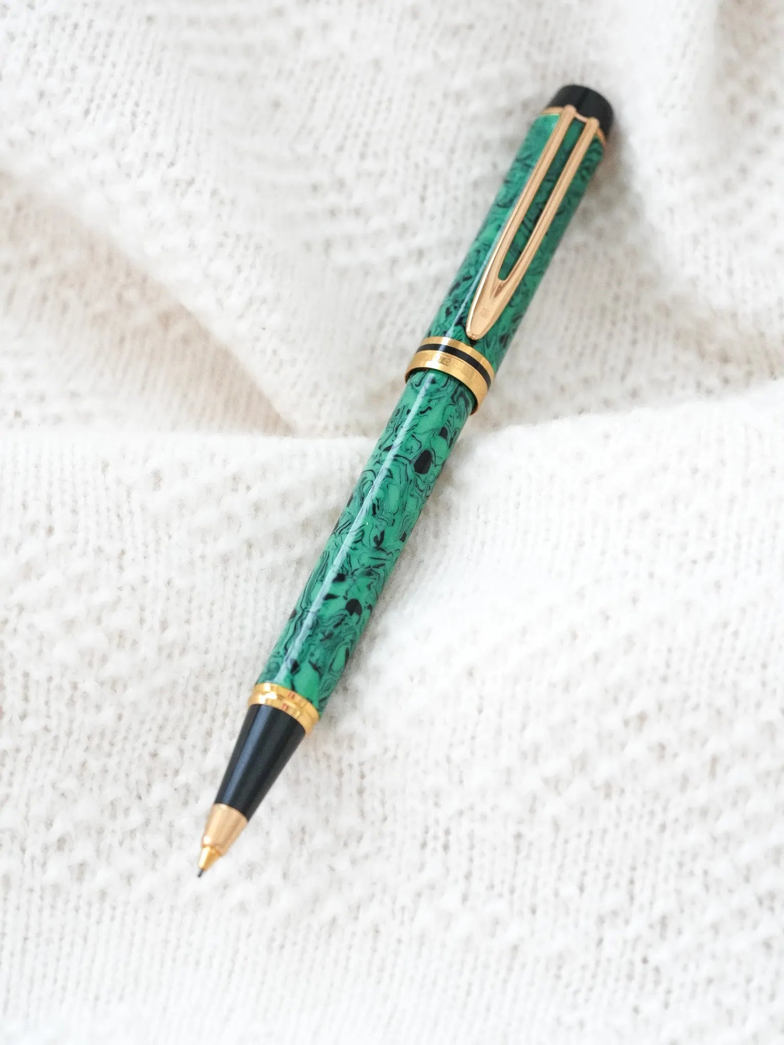 Waterman - Stylo mine Man 200 Rhapsody Celluloïd Vert marbre - 1985 - Atelier Victor - Vintage Watch Shop
