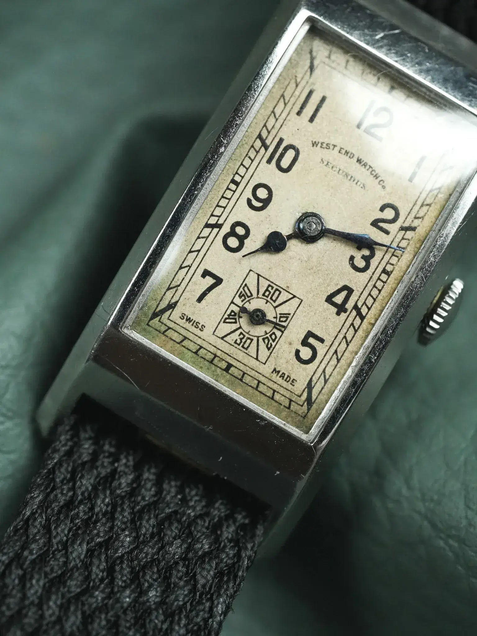 West End Watch Secundus - Tank allongée curvée acier - 1930s - Atelier Victor