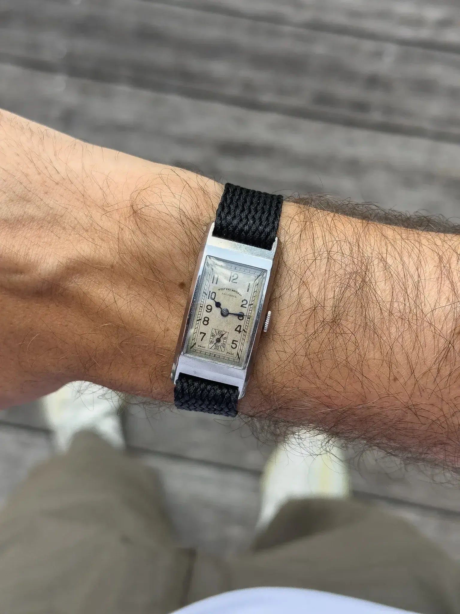 West End Watch Secundus - Tank allongée curvée acier - 1930s - Atelier Victor