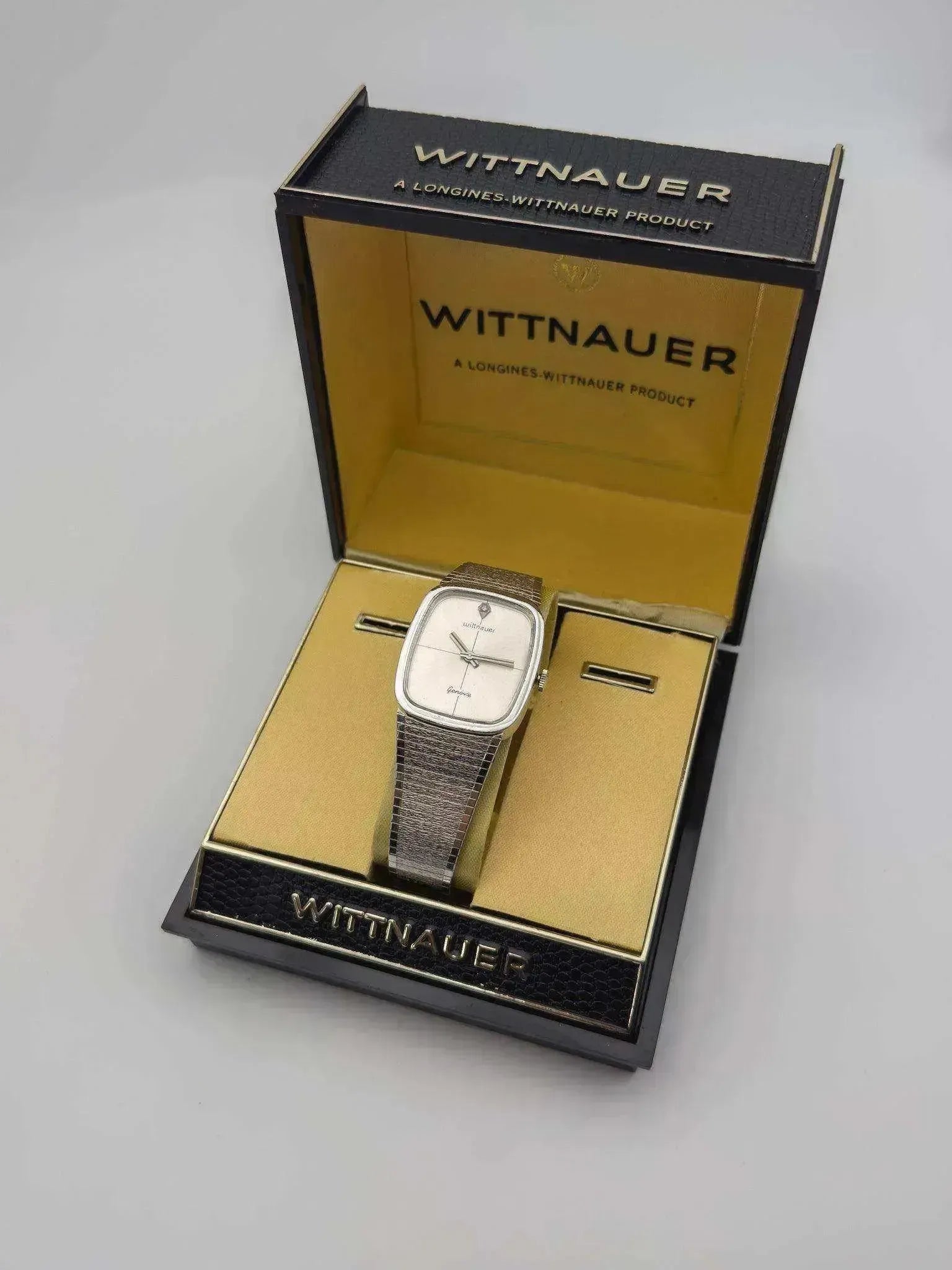 Wittnauer by Longines - Bracelet intégré Plaqué or blanc - 1970s - Atelier Victor