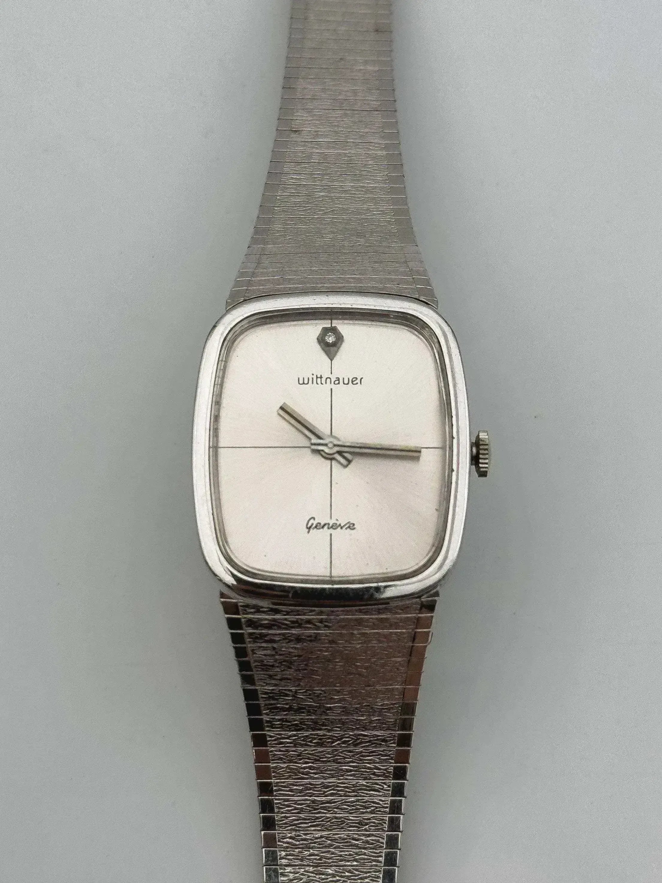 Wittnauer by Longines - Bracelet intégré Plaqué or blanc - 1970s - Atelier Victor