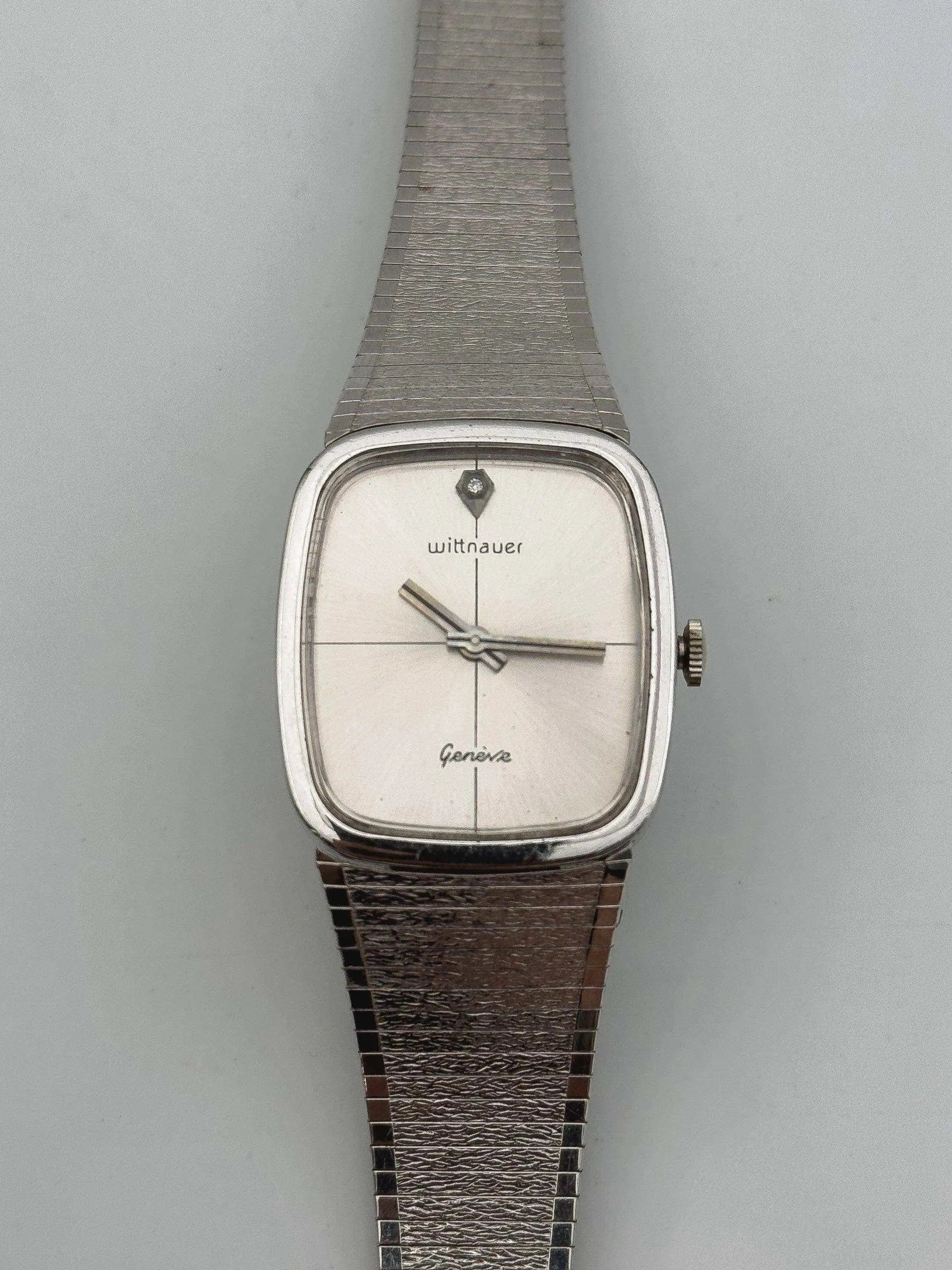 Wittnauer by Longines - Bracelet intégré Plaqué or blanc - 1970s - Atelier Victor Paris - Vintage Watch Shop Dubai