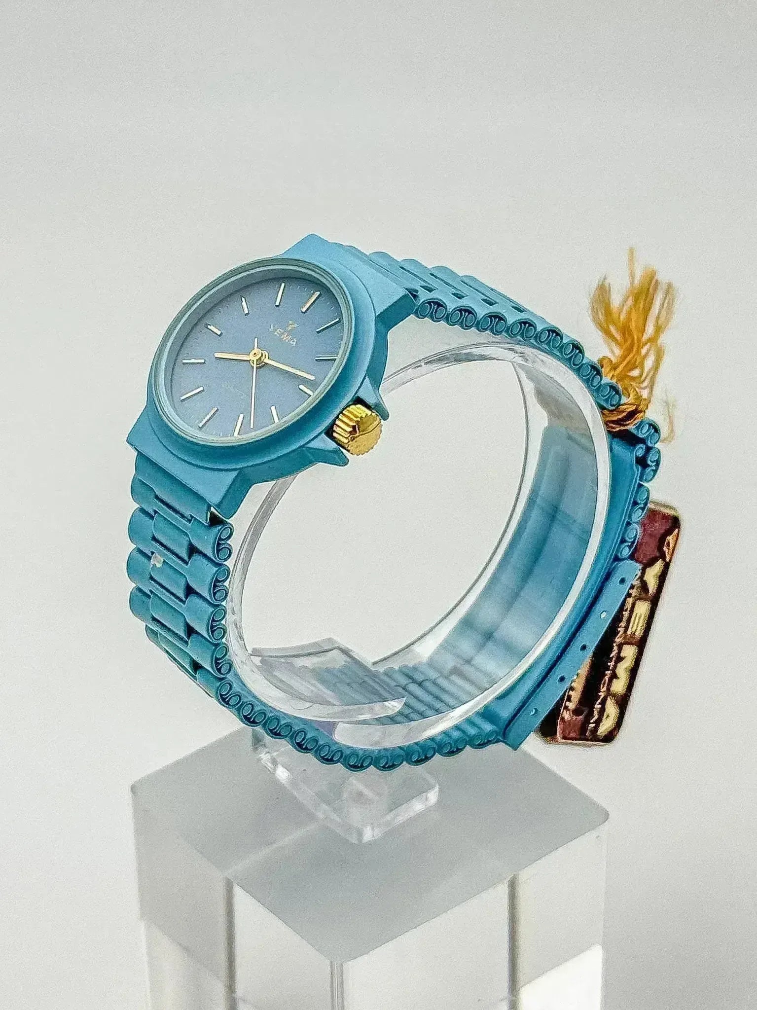 Yema - Bleu ciel couronne dorée - NOS - 1990s - Atelier Victor