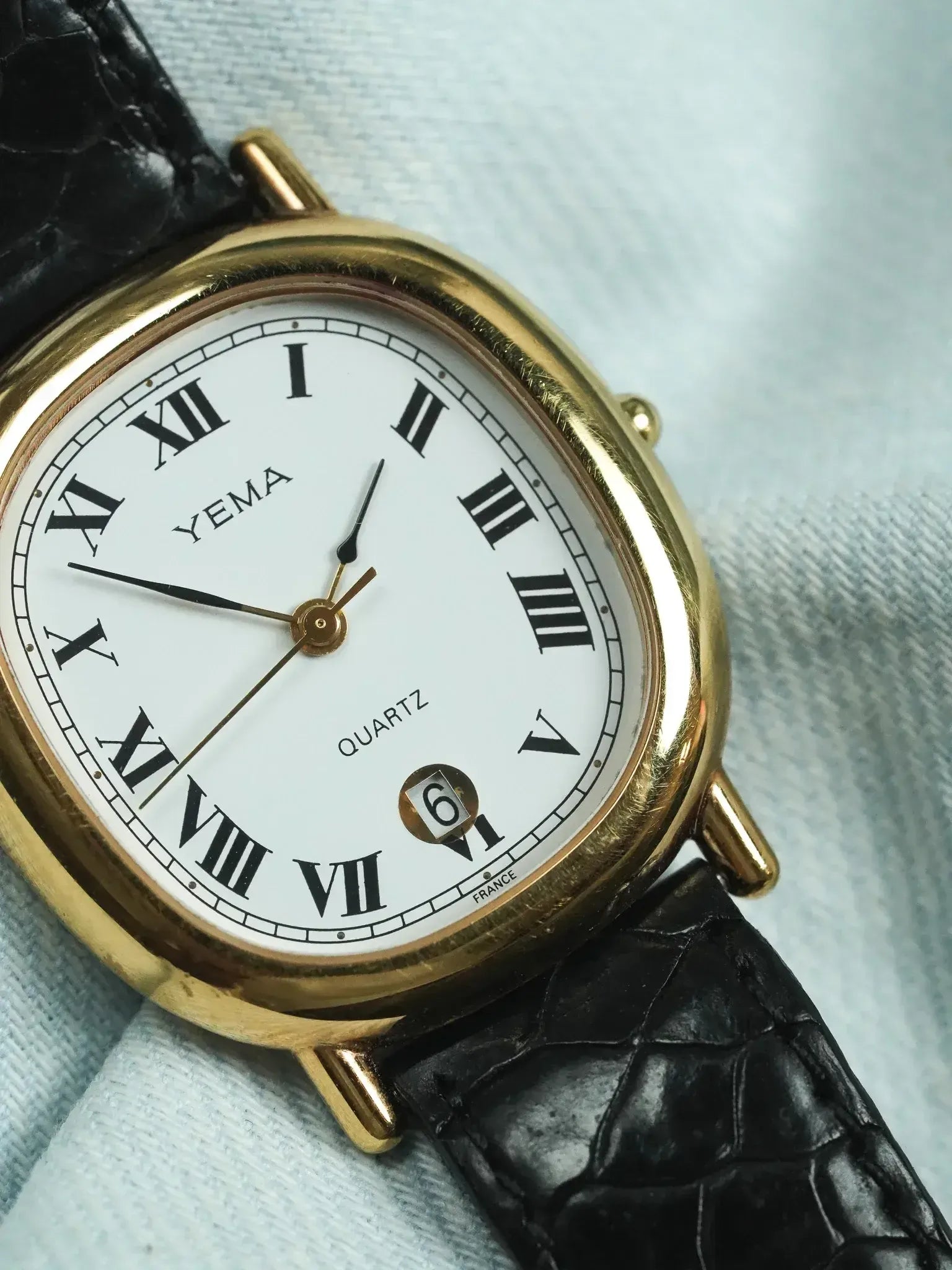 Yema - Elipse Date 6h Cadran blanc - 1990s - Atelier Victor