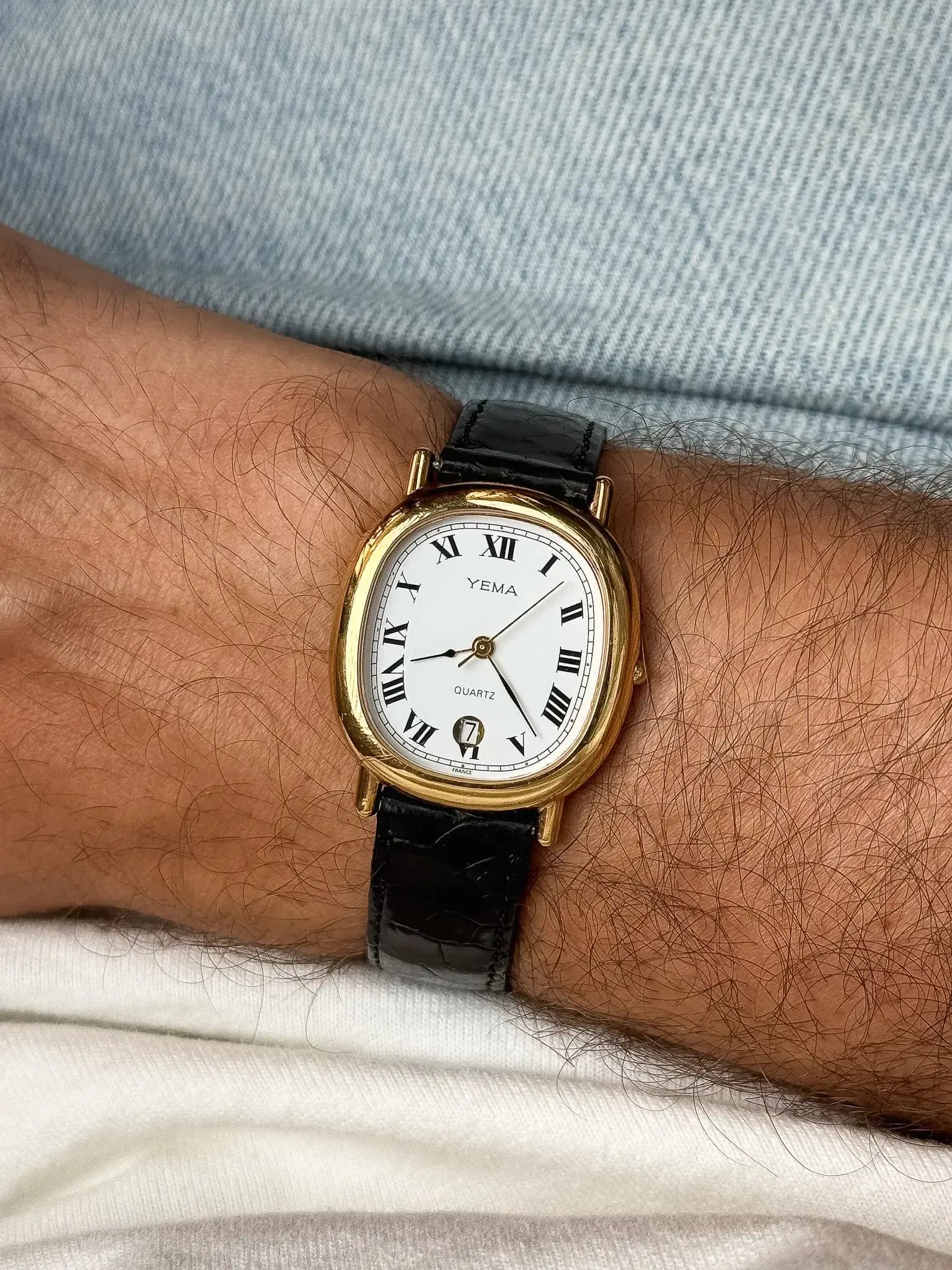 Yema - Elipse Date 6h Cadran blanc - 1990s - Atelier Victor