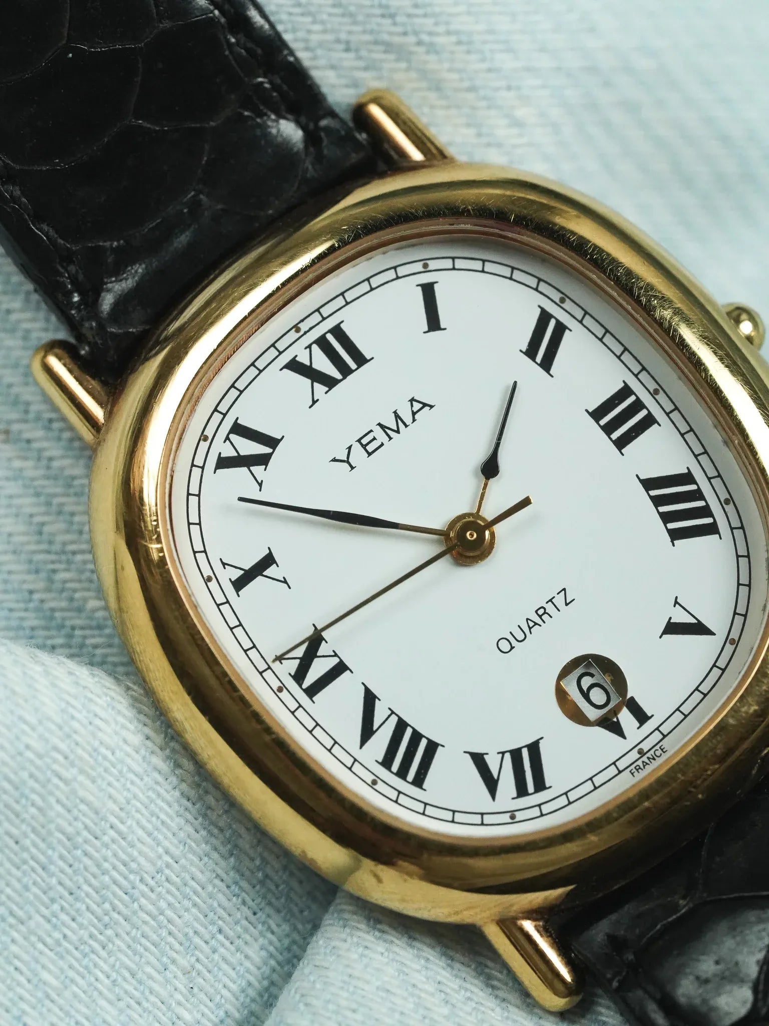 Yema - Elipse Date 6h Cadran blanc - 1990s - Atelier Victor
