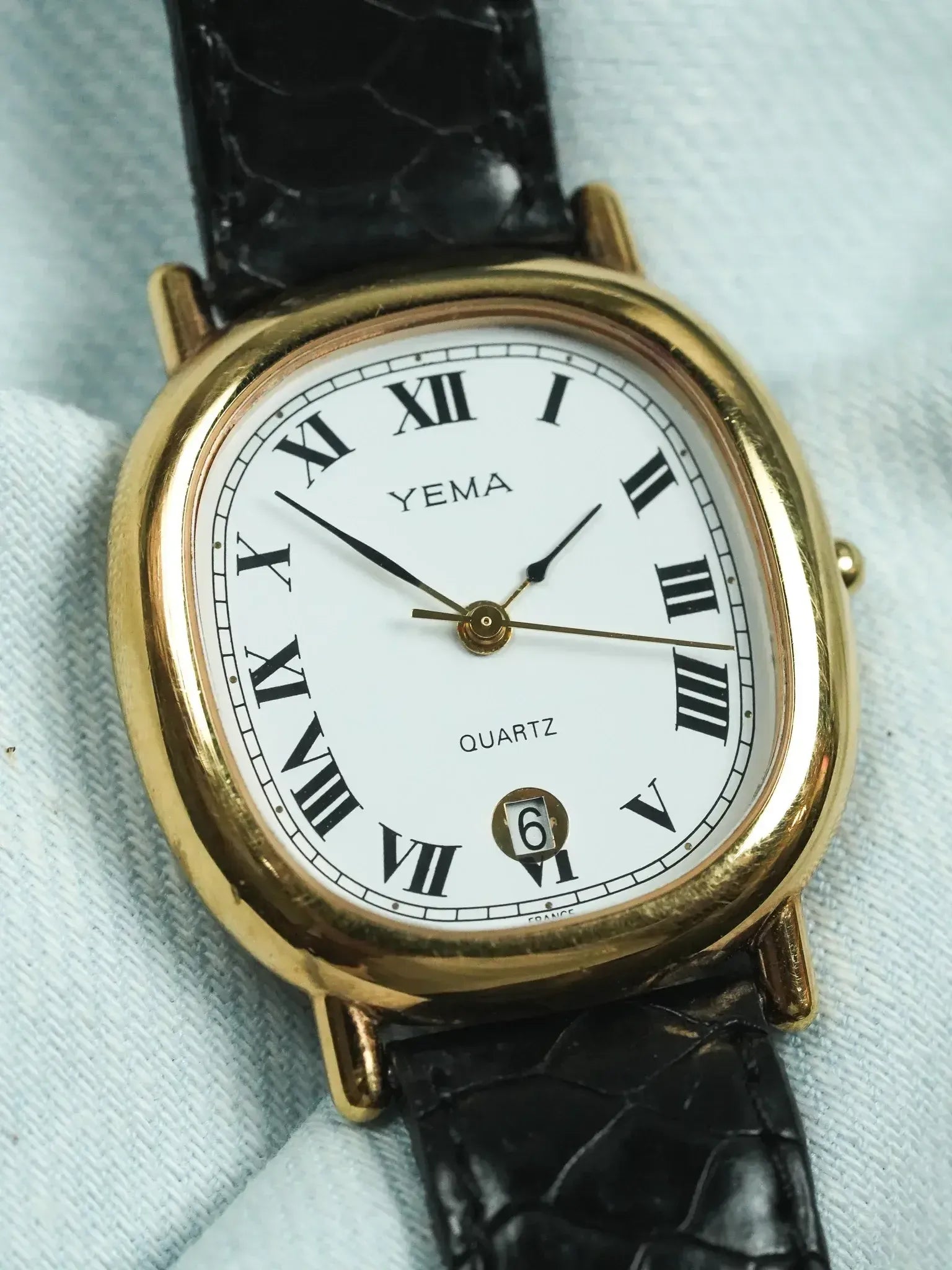 Yema - Elipse Date 6h Cadran blanc - 1990s - Atelier Victor