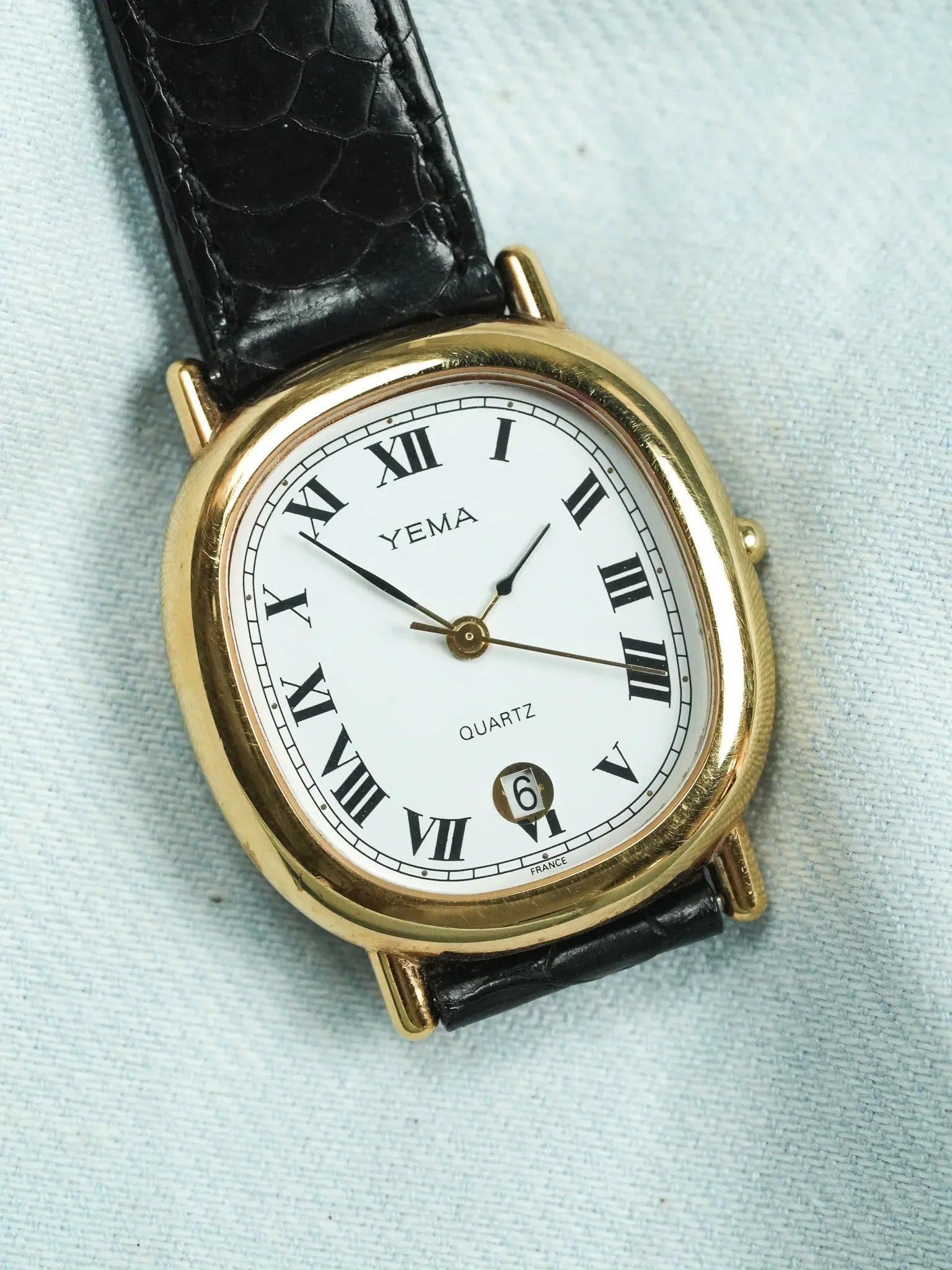 Yema - Elipse Date 6h Cadran blanc - 1990s - Atelier Victor