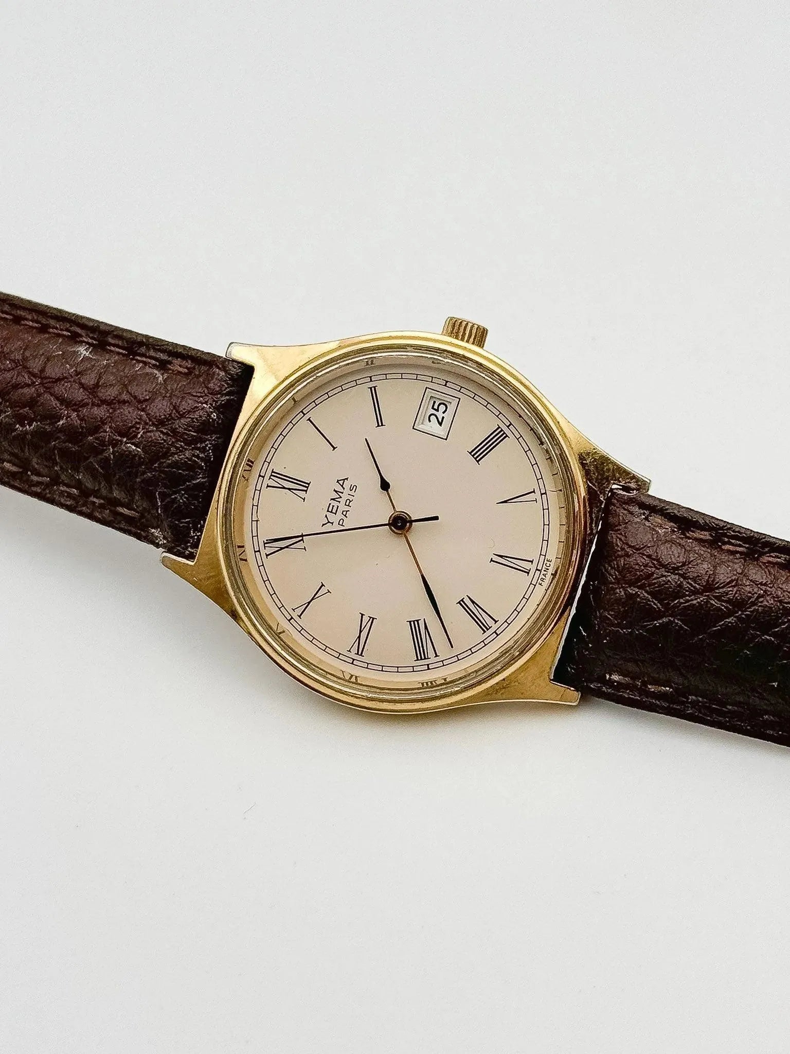 Yema - Gold Cream Romain - 1990s - Atelier Victor Paris - Vintage Watch Shop Dubai