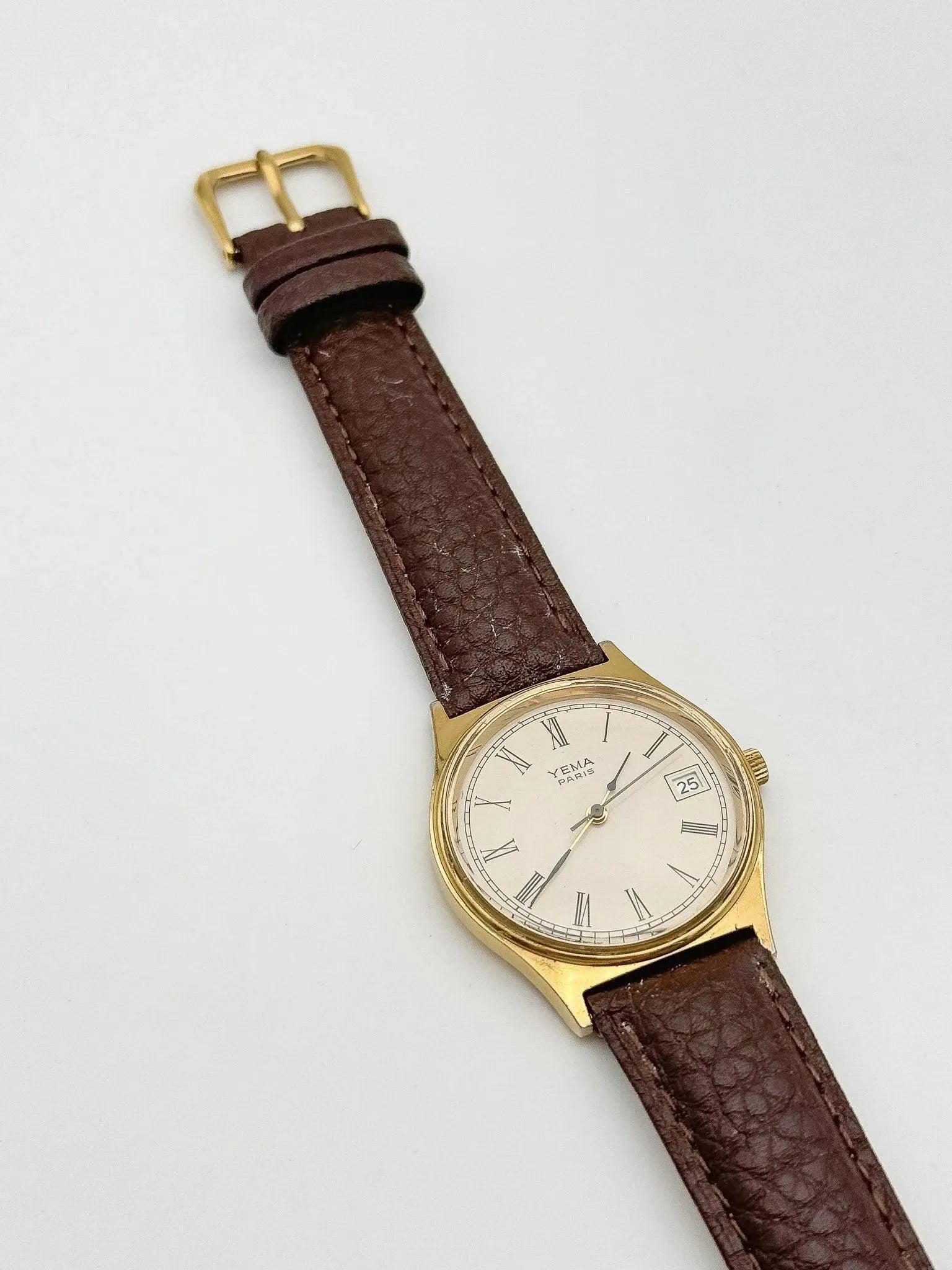 Yema - Gold Cream Romain - 1990s - Atelier Victor Paris - Vintage Watch Shop Dubai