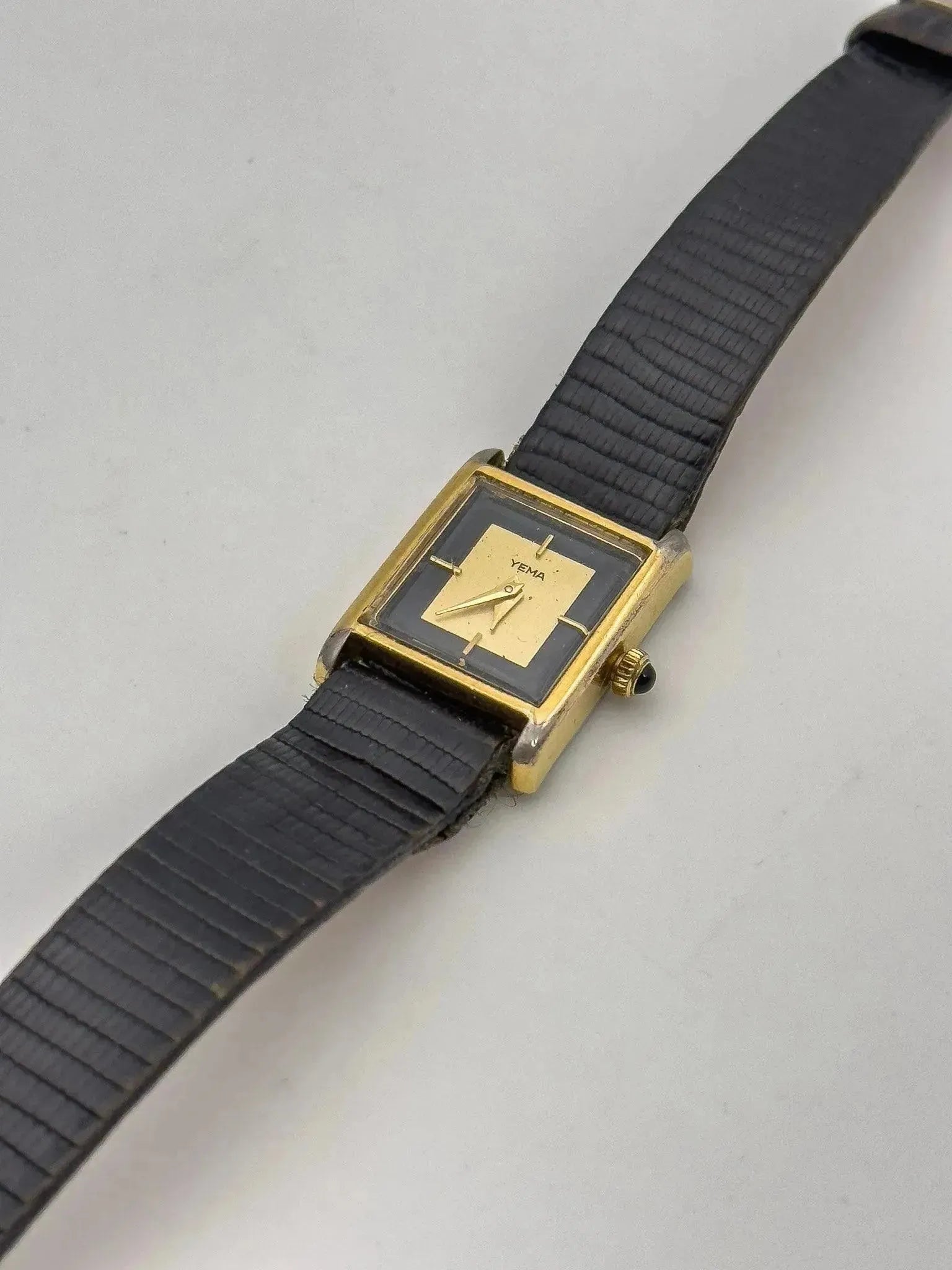 Yema - Mini Tank Gold & Black - 1970s - Atelier Victor Paris - Vintage Watch Shop Dubai